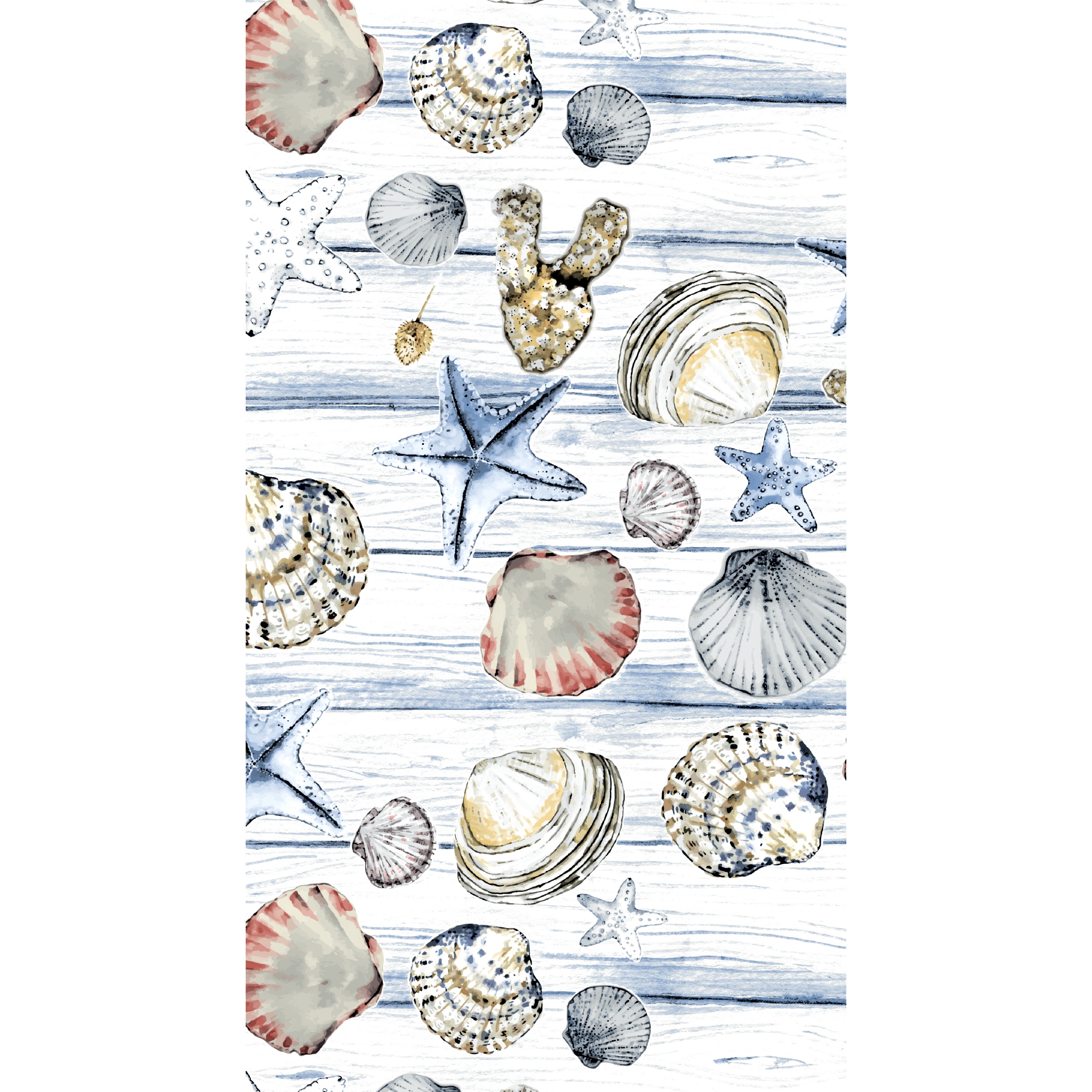 Servietten 33x40 cm - Beach Shells, Seesterne,  Urlaub,  maritim,  Küste,  Meer,  Muscheln,  Strand