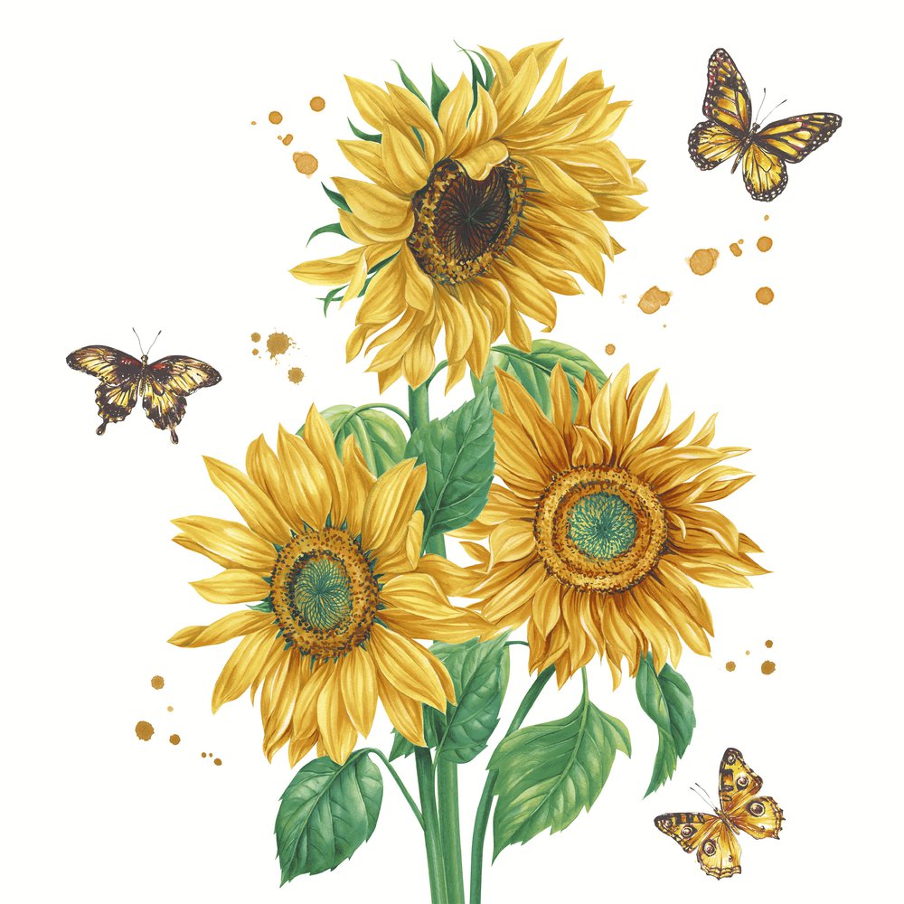 Servietten 24x24 cm - Sunshine bloom