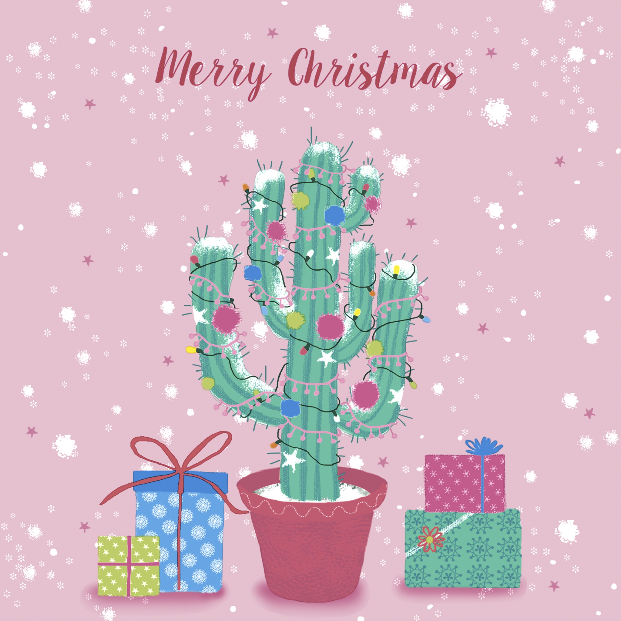 Napkins 33x33 cm - Decorated cactus