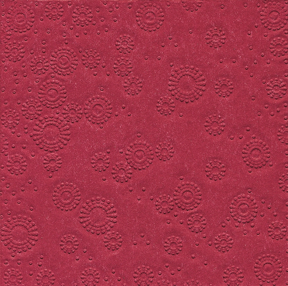 Servilletas 33x33 cm - Moments Uni bordeaux, rojo,  Burdeos,  rojo vino,  Servilletas de un solo color,  servilletas en relieve,  Flores