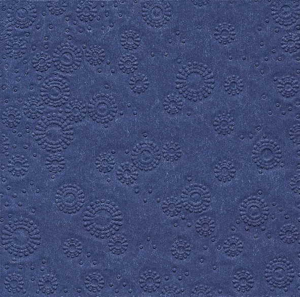 Servilletas 33x33 cm - Moments Uni midnight blue, azul,  azul oscuro,  marina,  Servilletas de un solo color,  servilletas en relieve,  Flores