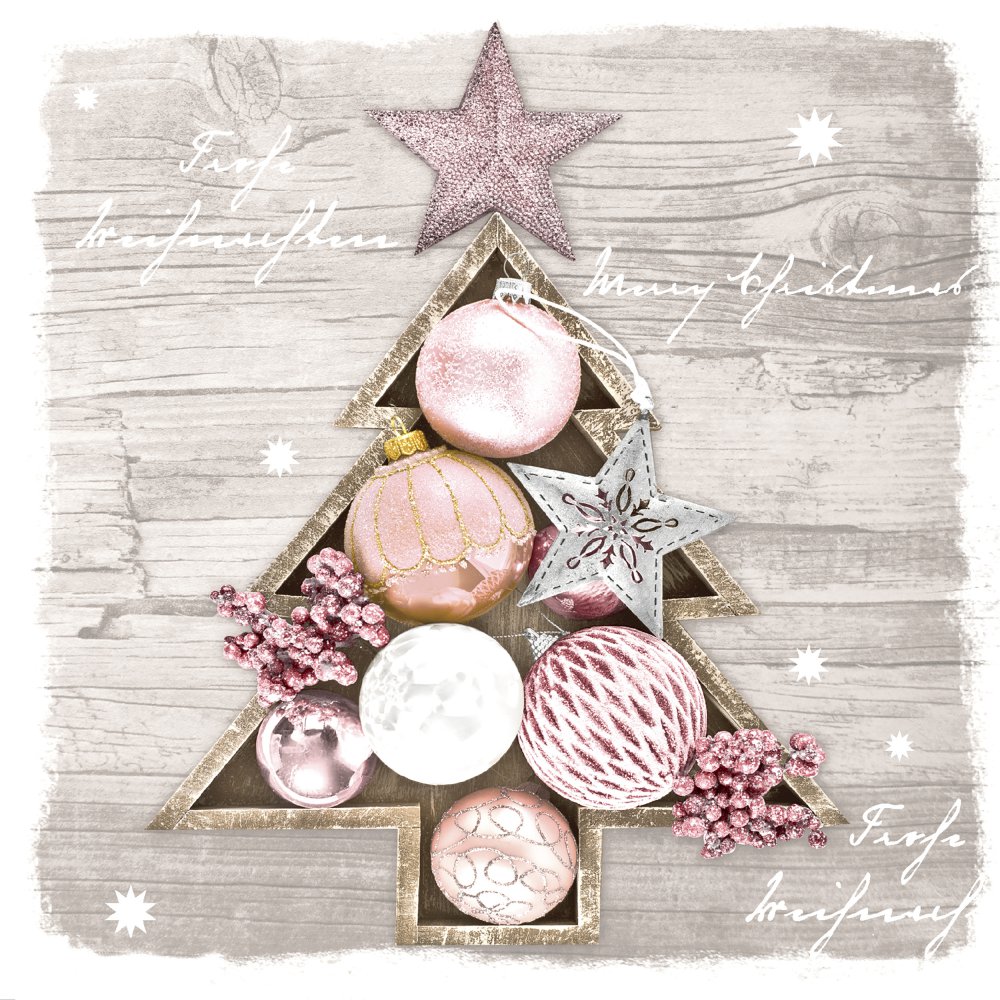 Napkins 33x33 cm - Framed baubles