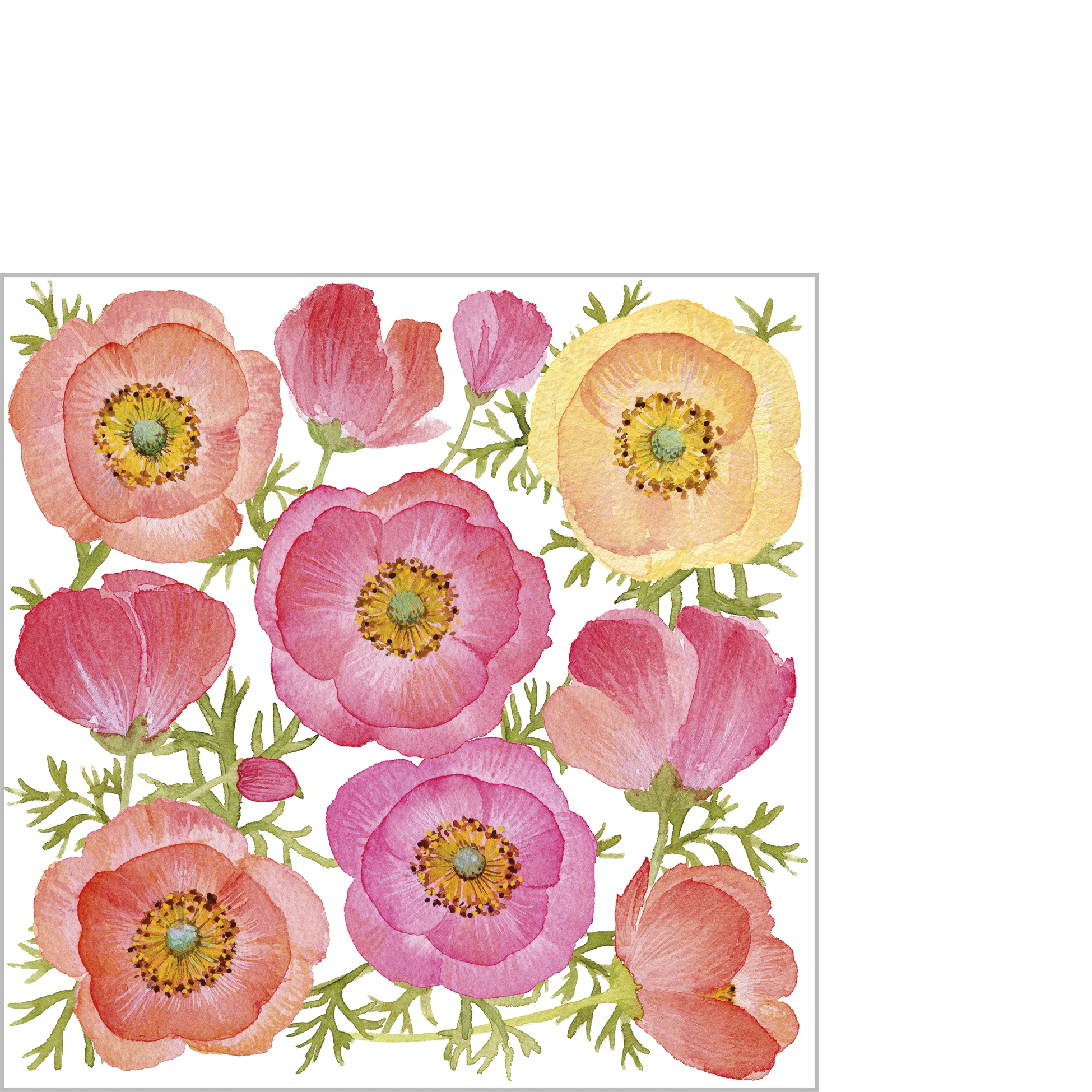 Servilletas 25x25 cm - Poppy Paradise Napkin, Amapolas,  Amapolas,  Flores