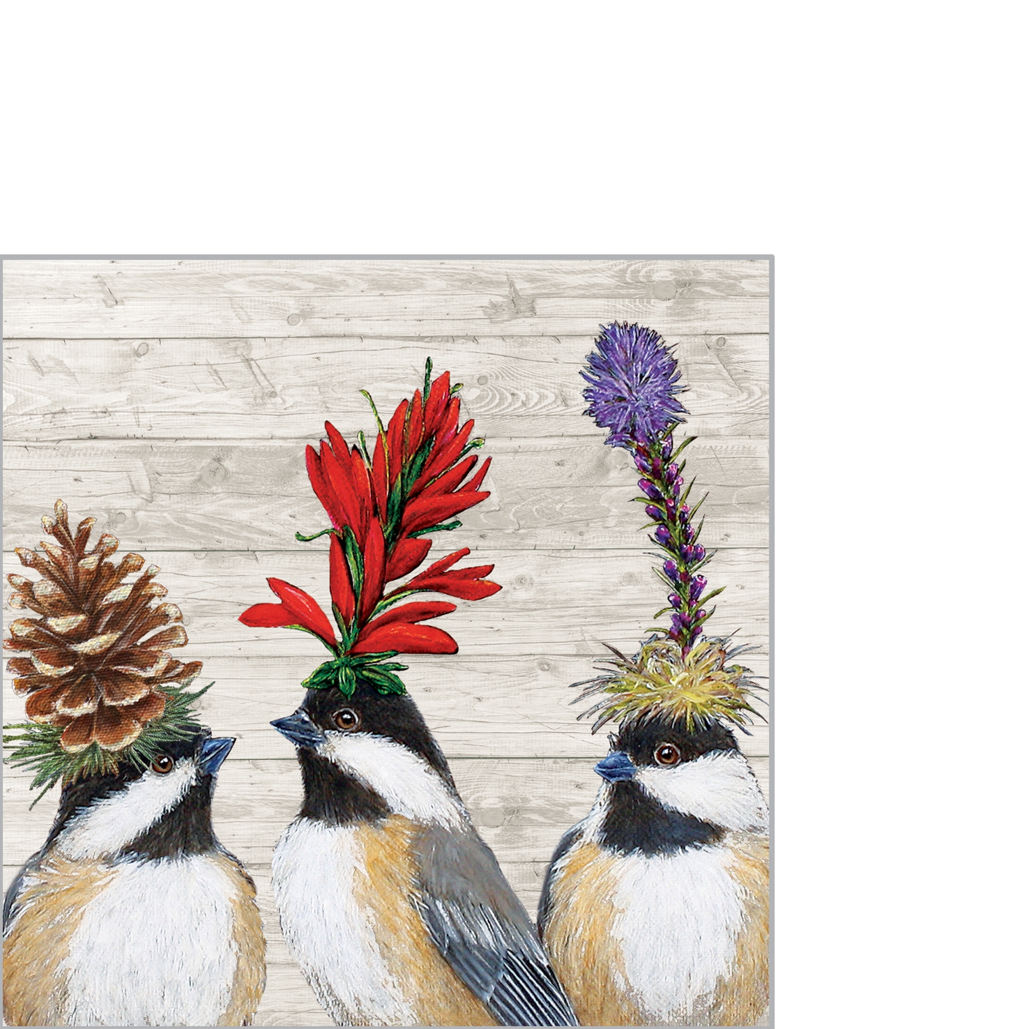 Guardanapos 25x25 cm - The Chickadee Sisters 25x25 cm, flores, pássaros, torneira, animais, fruta Guardanapos 25x25 cm - The Chickadee Sisters 25x25 cm