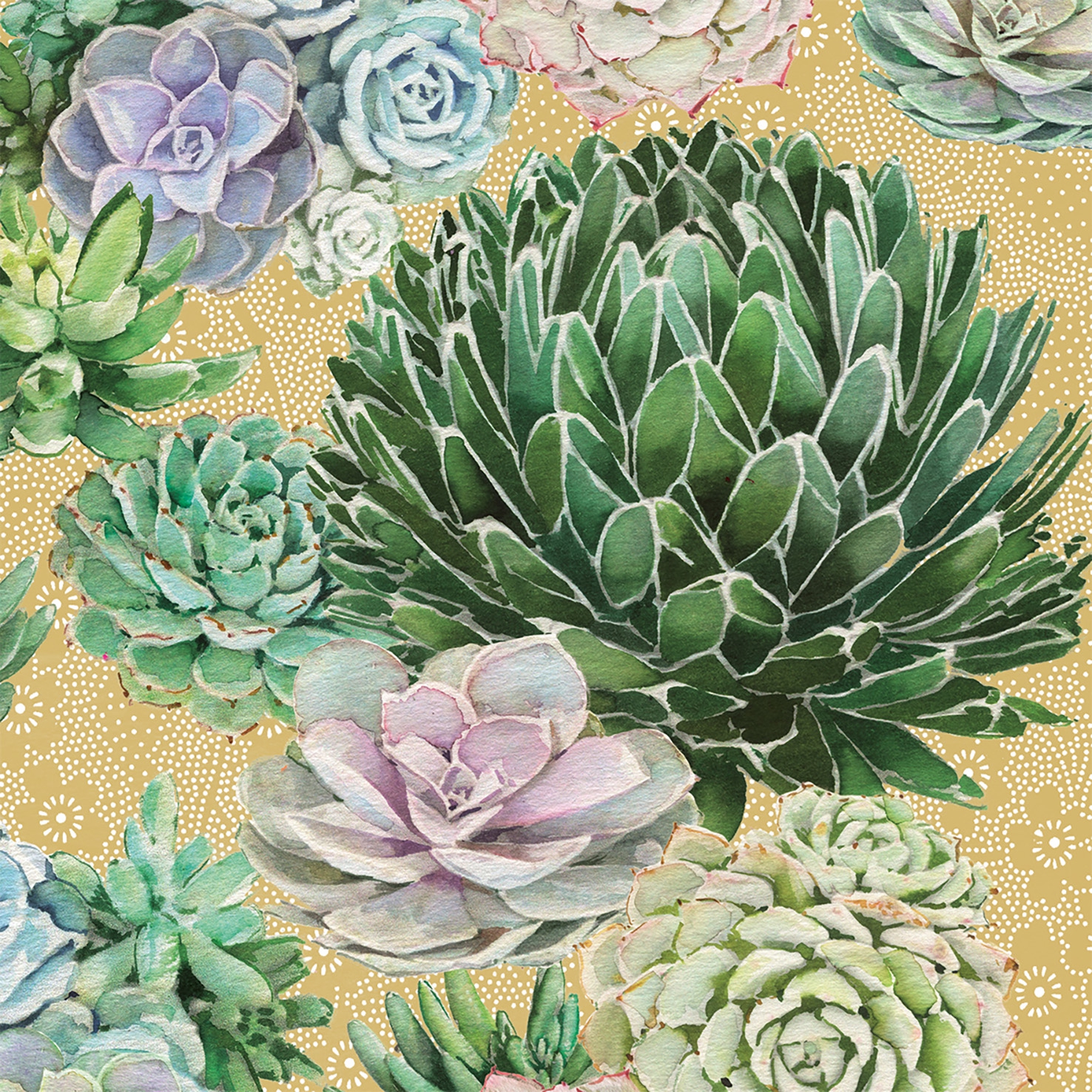 Servilletas 25x25 cm - Succulents Napkin 25x25, semana de la casa, plantas Servilletas 25x25 cm - Succulents Napkin 25x25