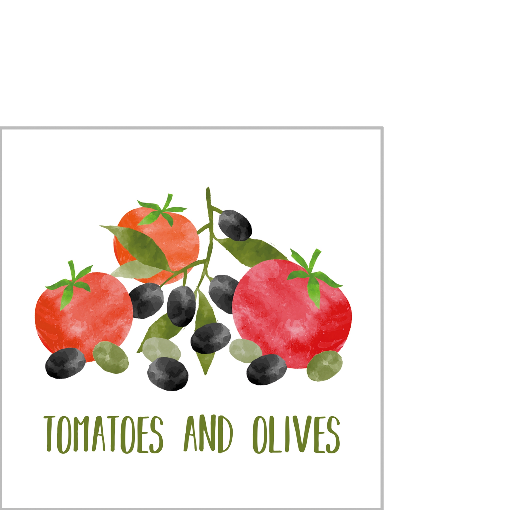 Servilletas 25x25 cm - Tomatoes & Olives Napkin 25x25