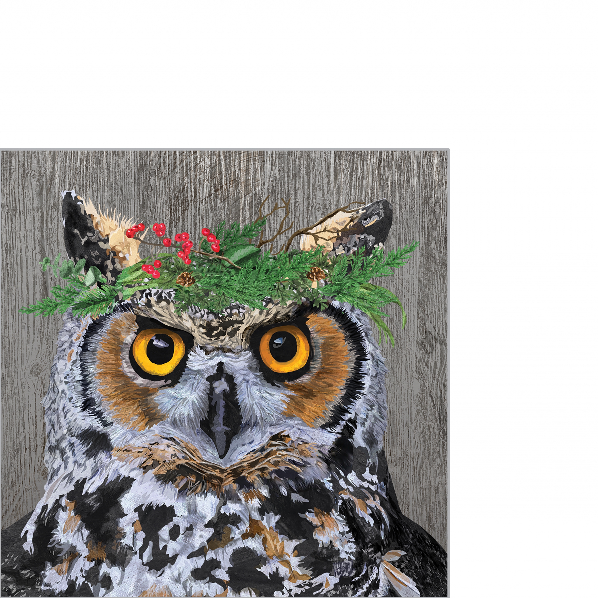 Napkins 25x25 cm - Winter Berry Owl Napkin 25x25