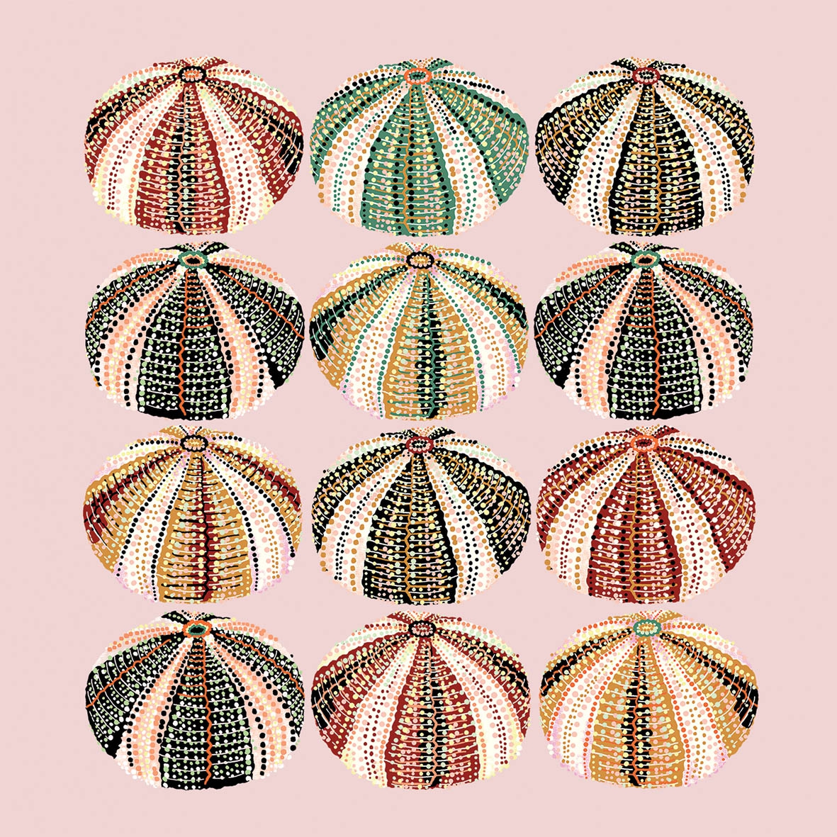 Servietten 25x25 cm - Paradisio Urchins Napkin, Seeigel,  Meer,  Strand