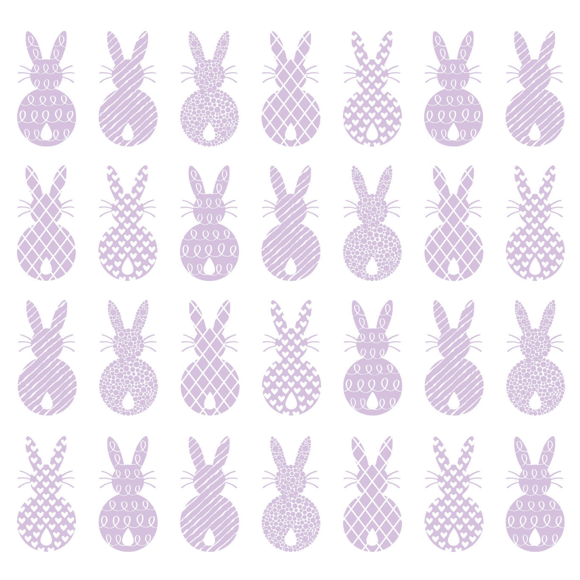 Servilletas 33x33 cm - Pure Easter Rabbits lilac Napkin 33x33