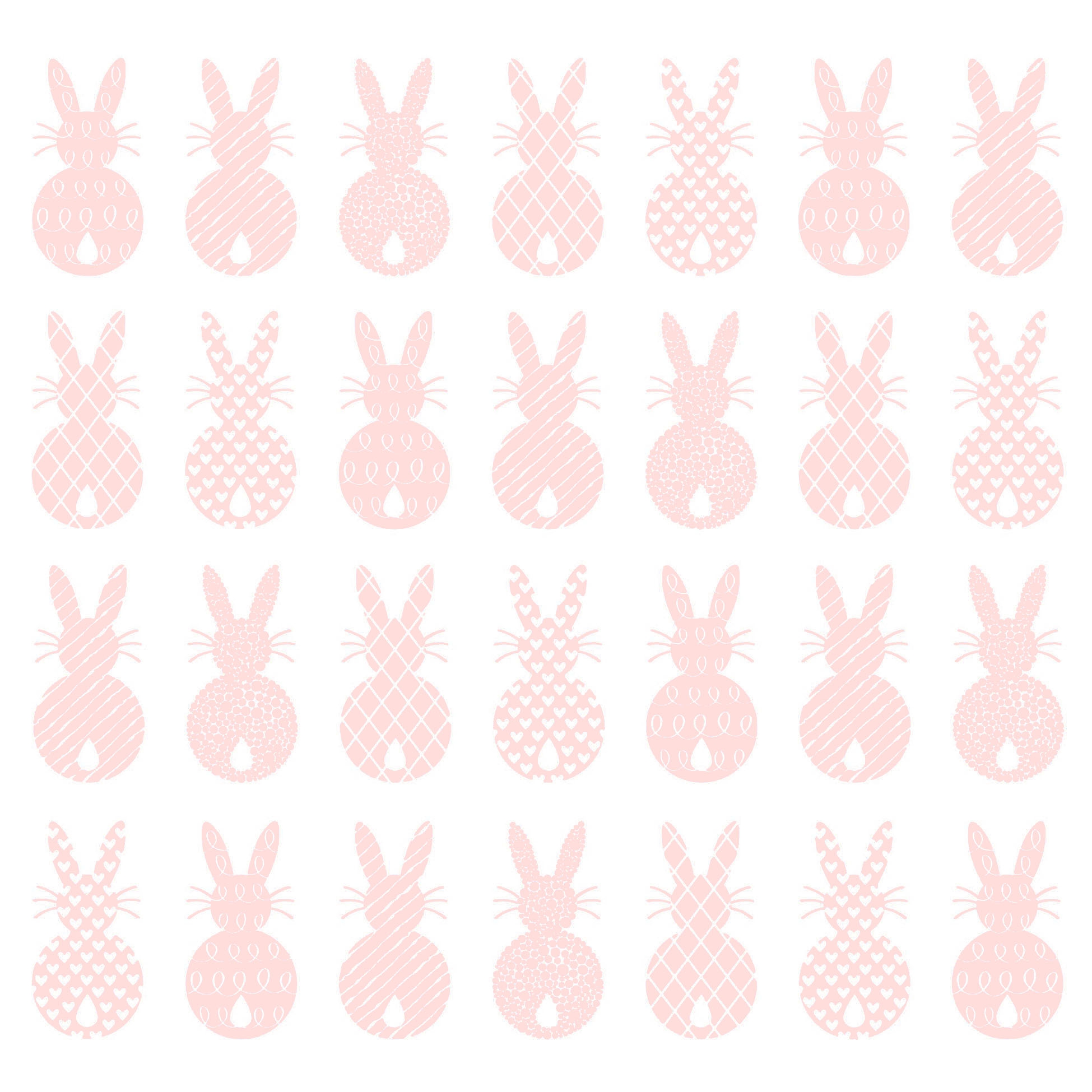 Napkins 33x33 cm - Pure Easter Rabbits rosé Napkin 33x33