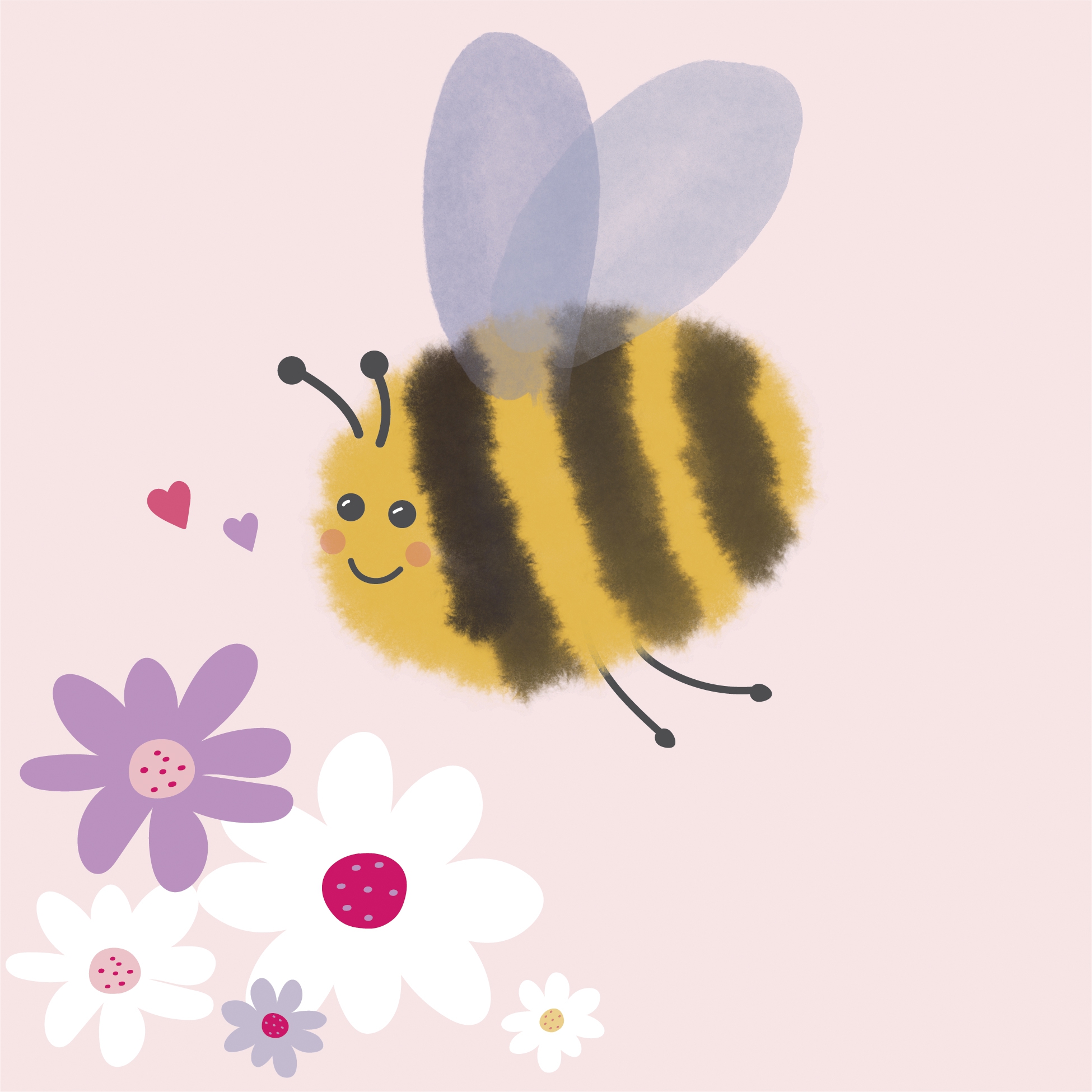 Servilletas 33x33 cm - Donna Napkin, Abejas,  Abejorros,  Corazones,  Flores,  Animales,  Primavera,  Primavera
