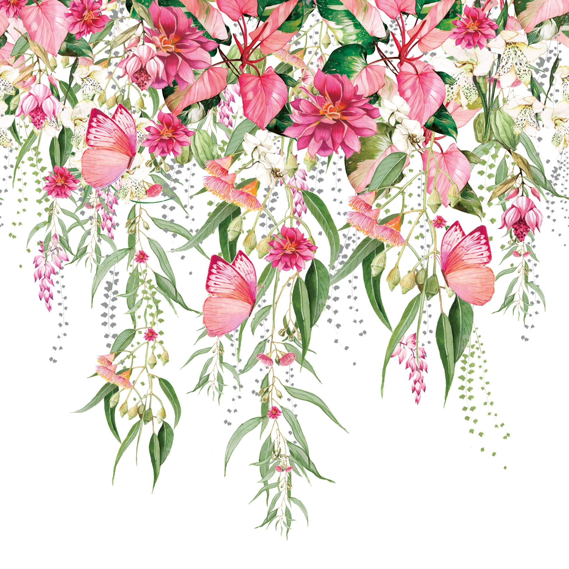 Servilletas 33x33 cm - Tiziana Napkin, Flores,  Mariposas,  Animales