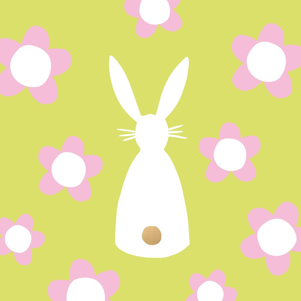 Servietten 33x33 cm - Flower Bunny