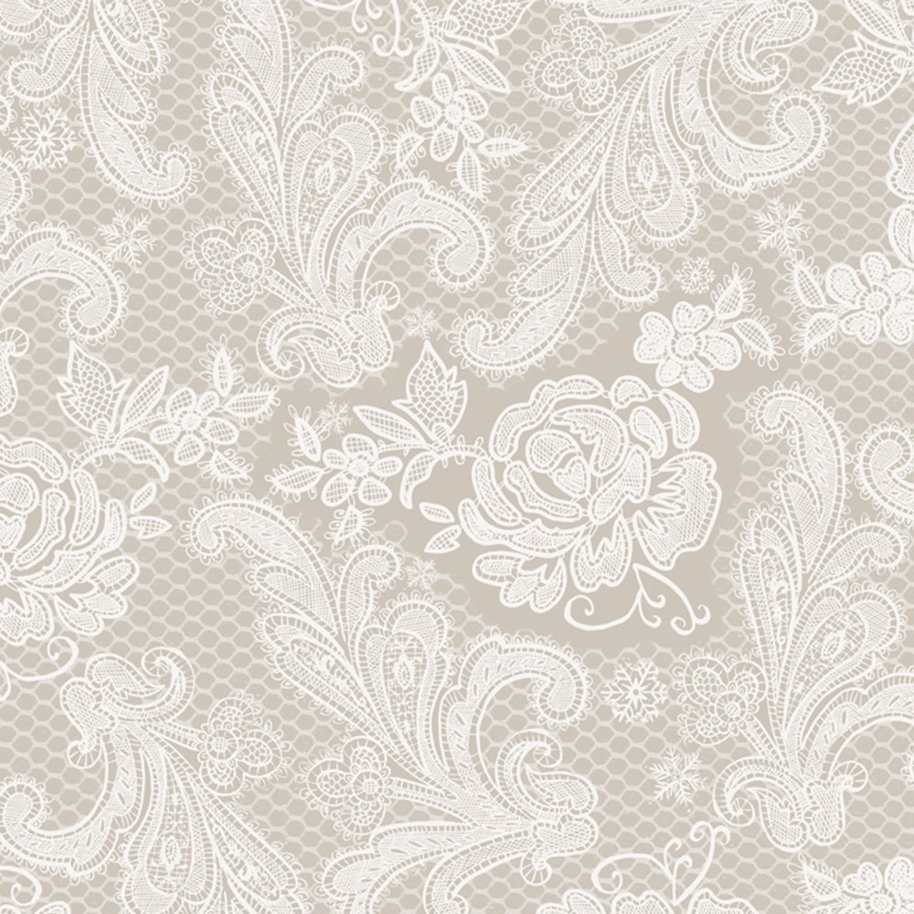 Napkins 33x33 cm embossed - Lace Royal taupe
