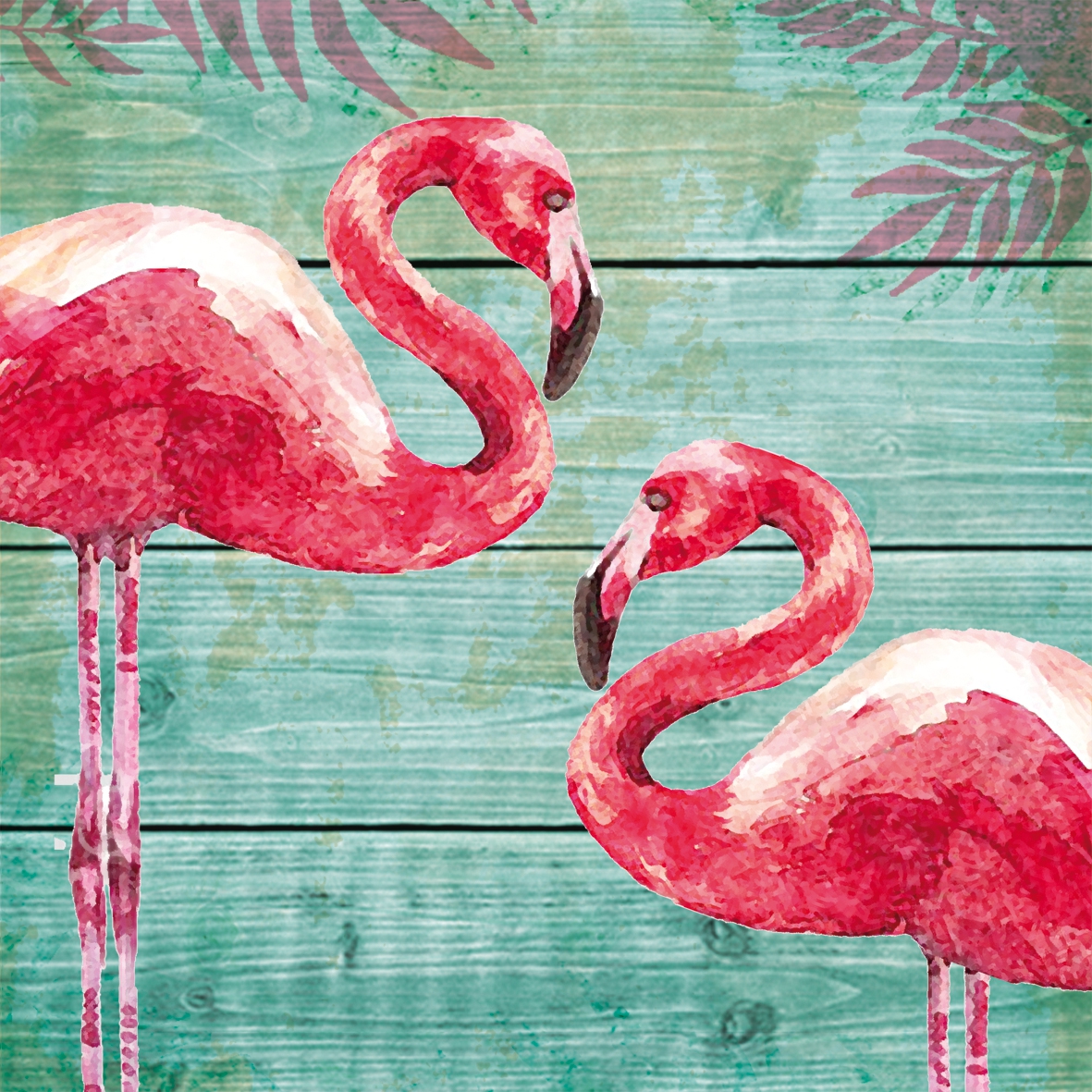 Servietten 33x33 cm - Summer Flamingos
