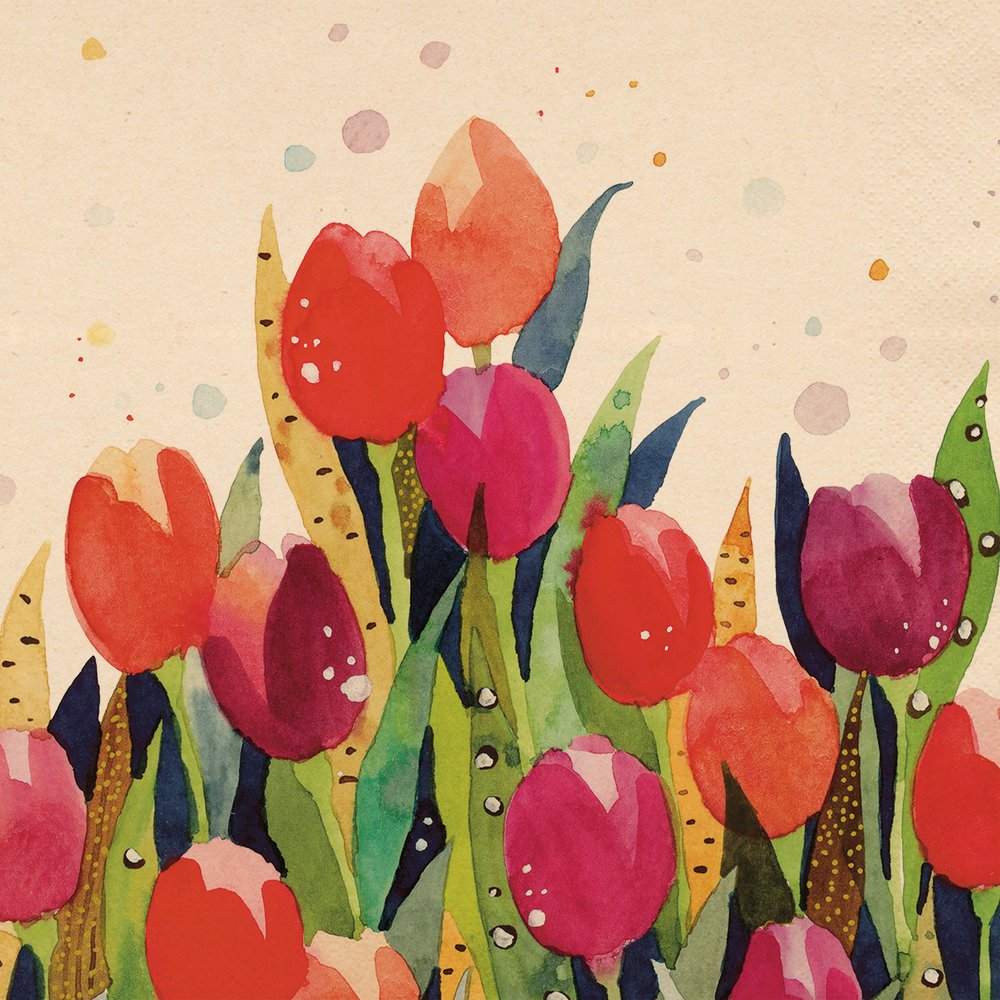 Servietten 33x33 cm - Tulip Splash eco