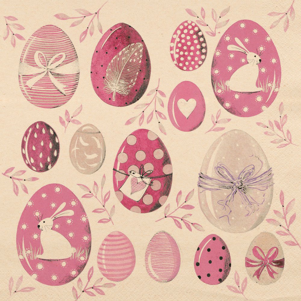 Serwetki 33x33 cm - Easter Rose eco