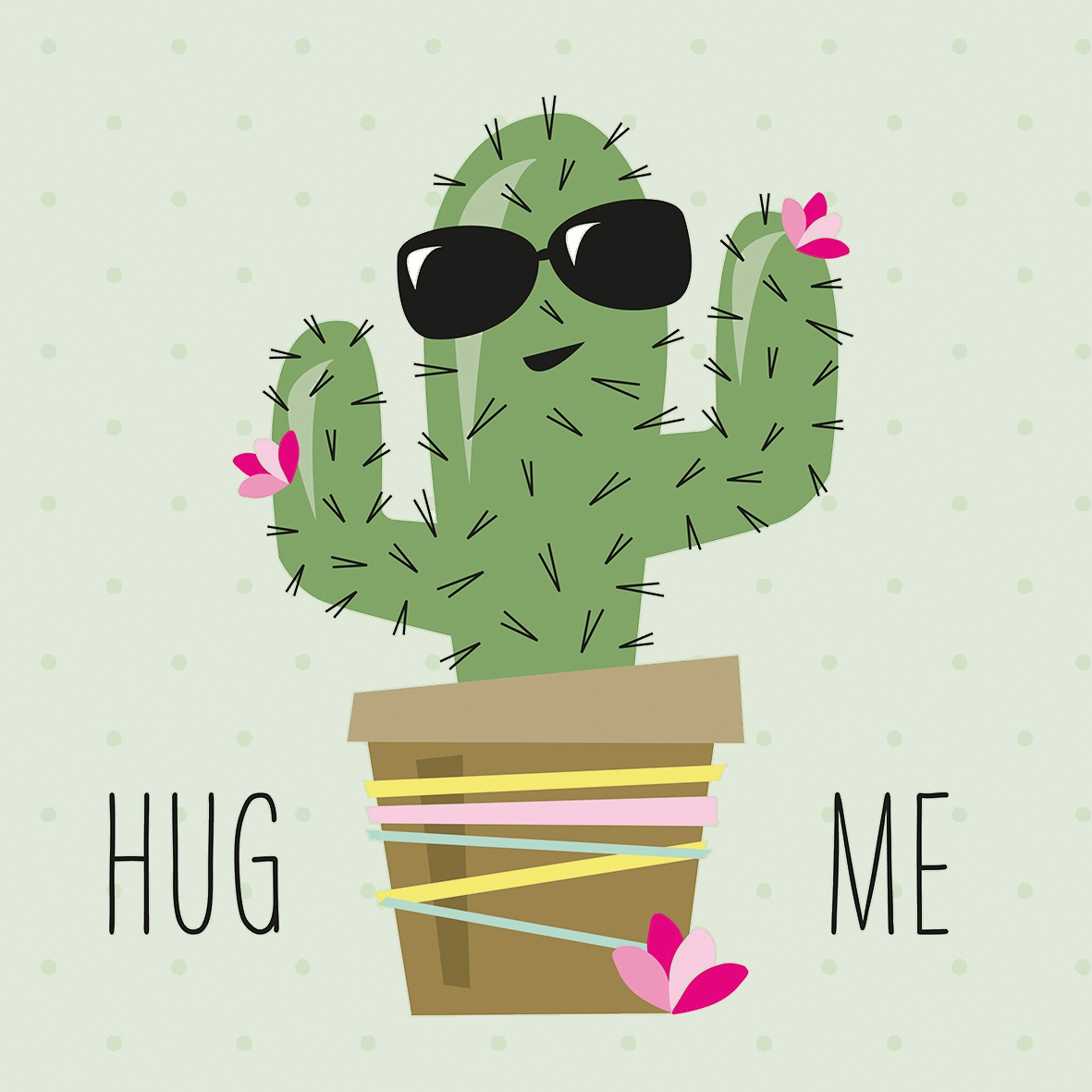 Napkins 33x33 cm - Hug Me Cactus