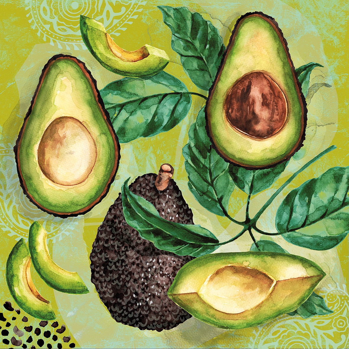 Фото нарисованного авокадо