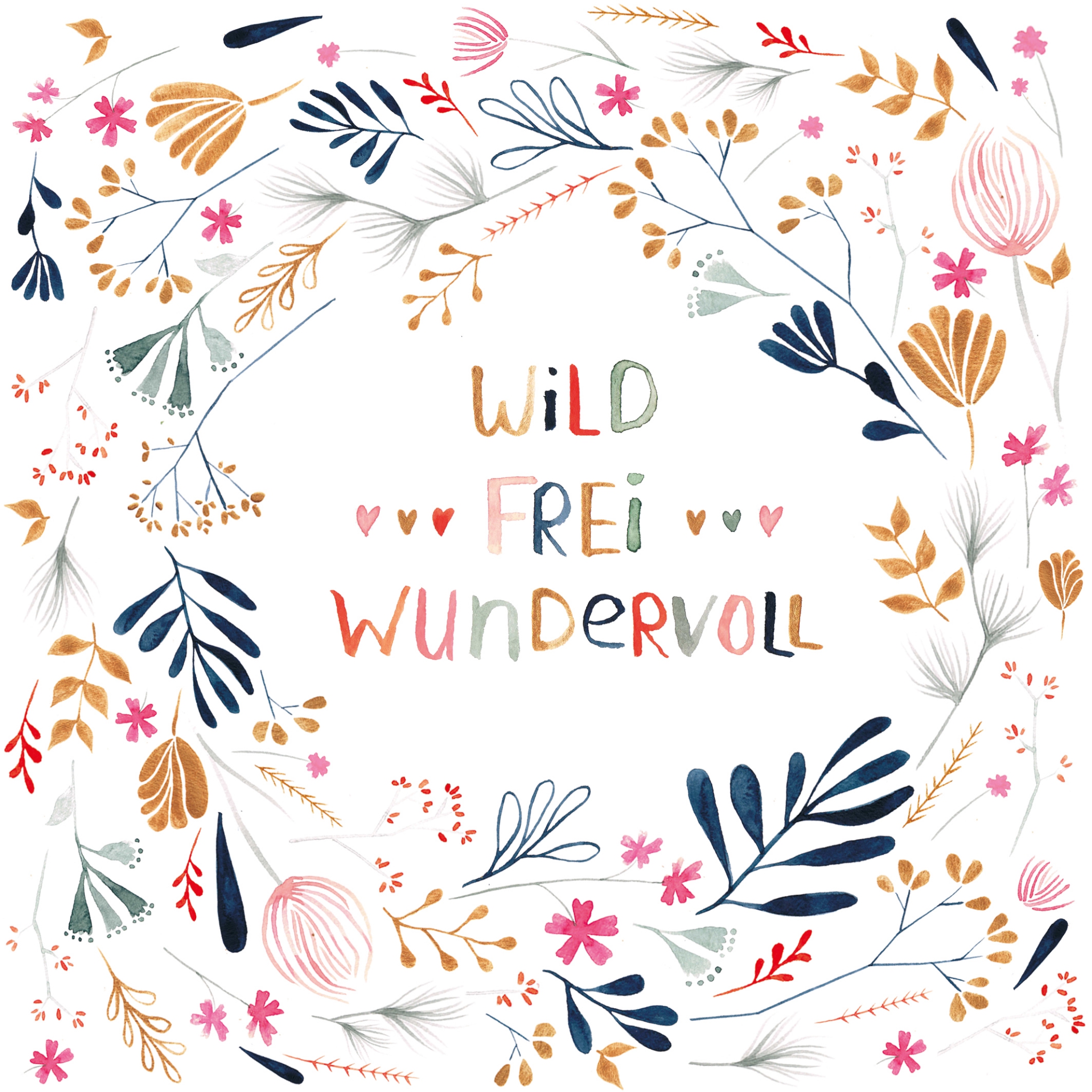 Guardanapos 33x33 cm - Wild, Frei, Wundervoll 33x33 cm, flores, fontes Guardanapos 33x33 cm - Wild, Frei, Wundervoll 33x33 cm