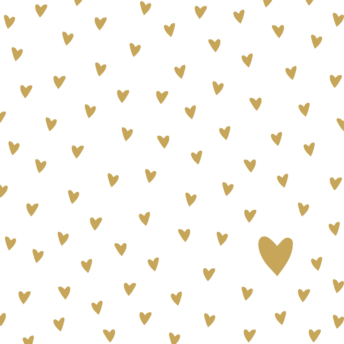 Napkins 33x33 cm - Little Hearts gold Napkin 33x33