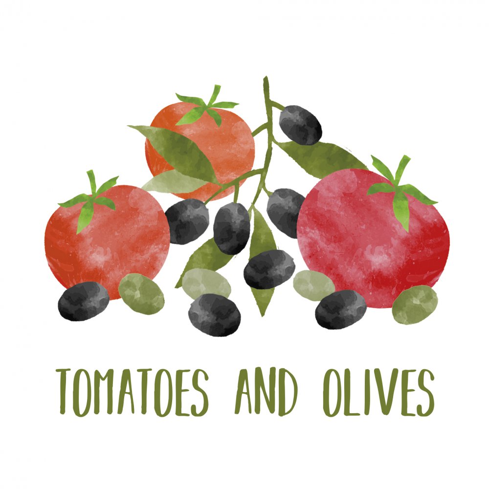 Servilletas 33x33 cm - Tomatoes & Olives Napkin 33x33