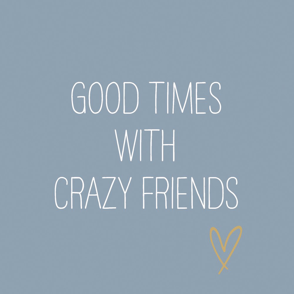 Servietten 33x33 cm - Crazy Friends blue Napkin 33x33