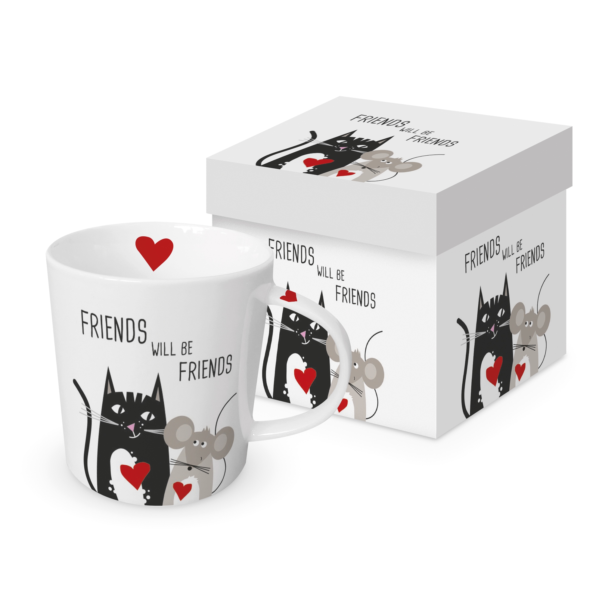 Kaffeebecher Trend Mug - Friends will be, Katzen,  Maus,  Mäuse,  Freundschaft,  Liebe