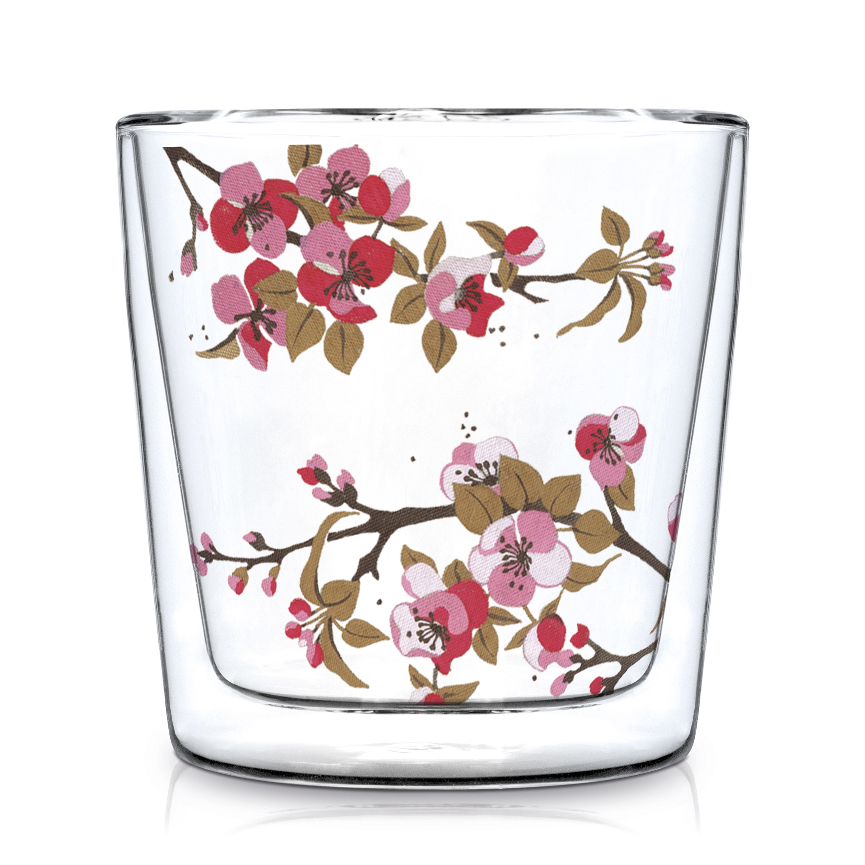 Szklanki o podwójnych ściankach 300 ml - Fiori Rossi Trendglas, Kwiaty,  Kwiaty wi?ni,  Oddzia?y,  Japonia