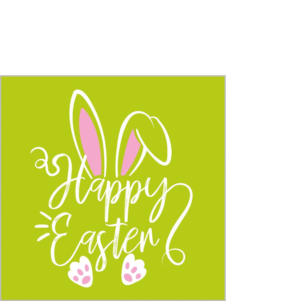 Napkins 25x25 cm - Happy Easter green