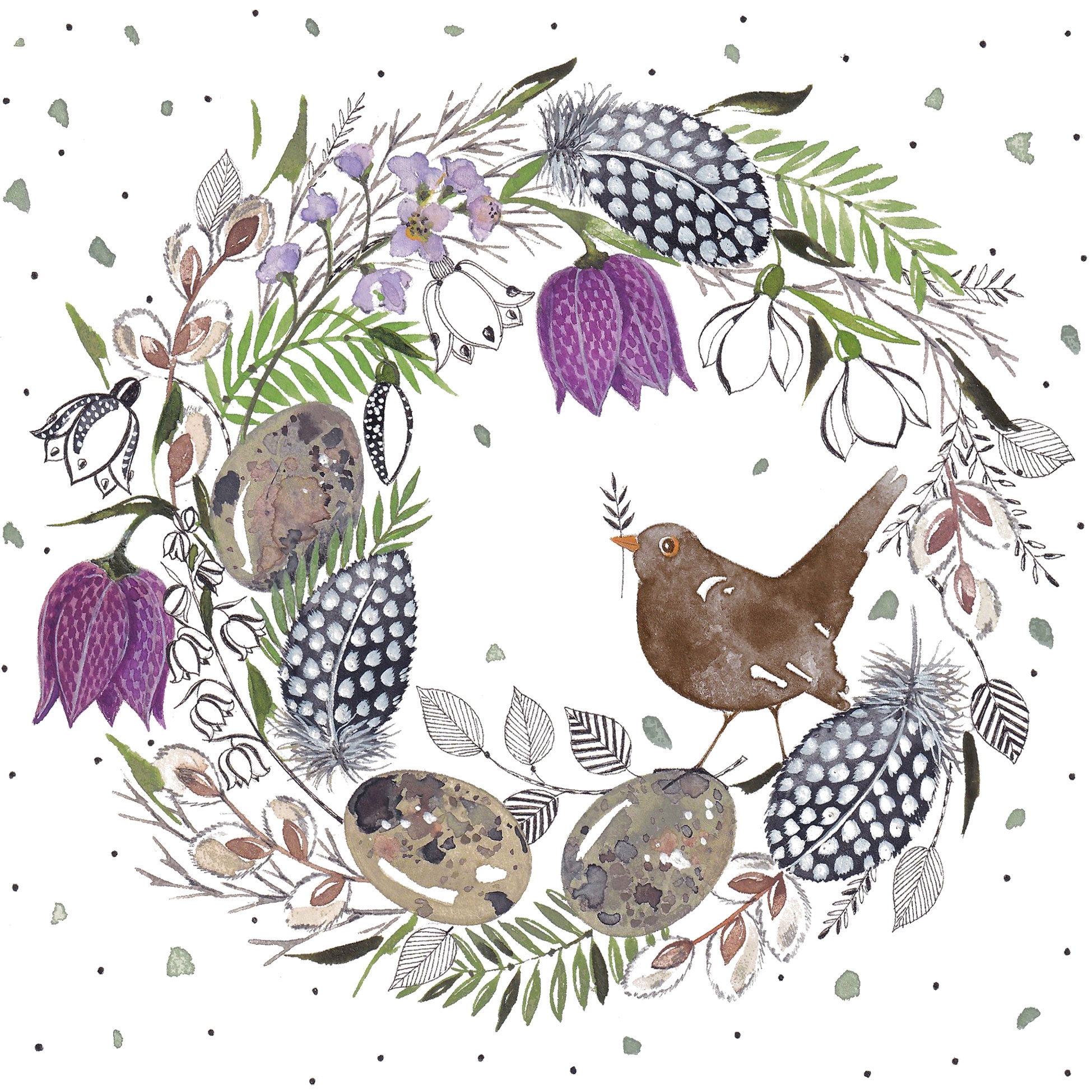 Салфетки 33x33 см - Feather Wreath Napkin, ???????,  ????,  ?????,  ?????????? ????,  ?????,  ?????,  ????????,  ?????,  ????????,  ?????