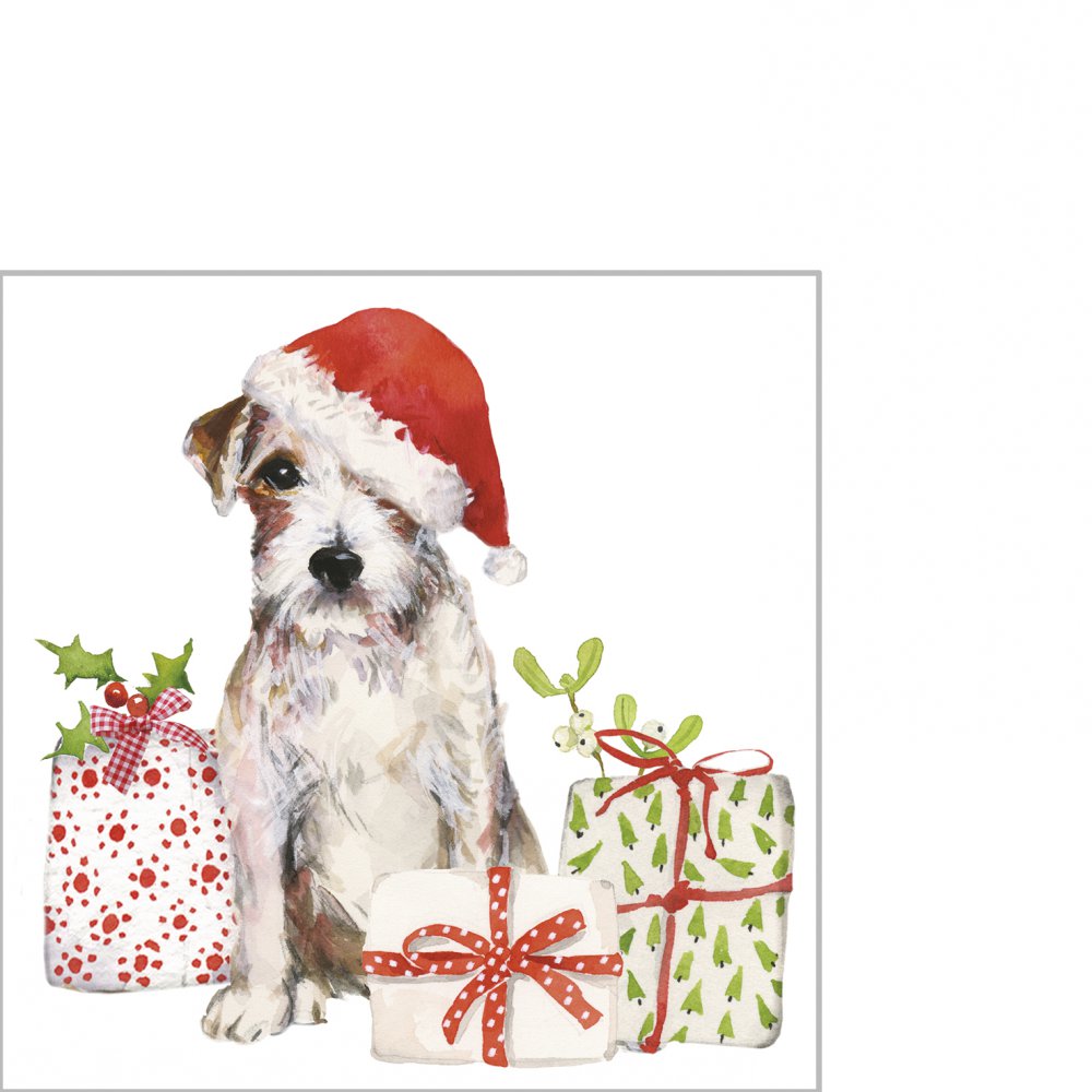 Servietten 25x25 cm - Christmas Pup