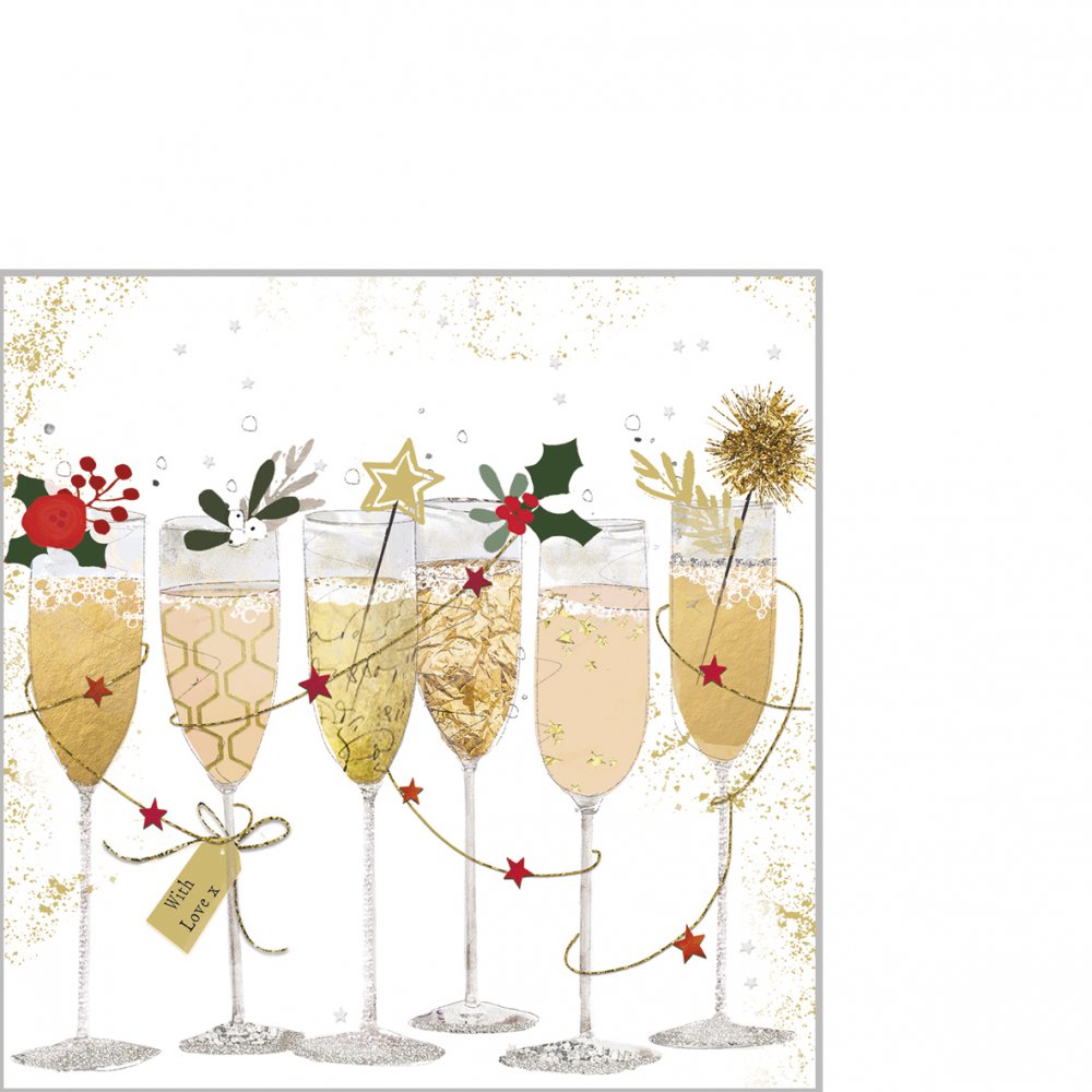 Servilletas 25x25 cm - Champagne glasses 25x25 cm
