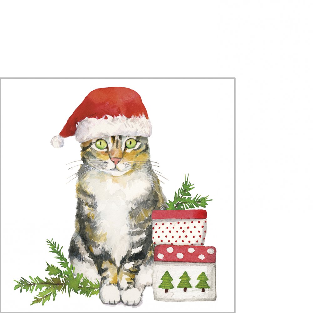 Guardanapos 25x25 cm - Christmas Kitty Napkin 25x25