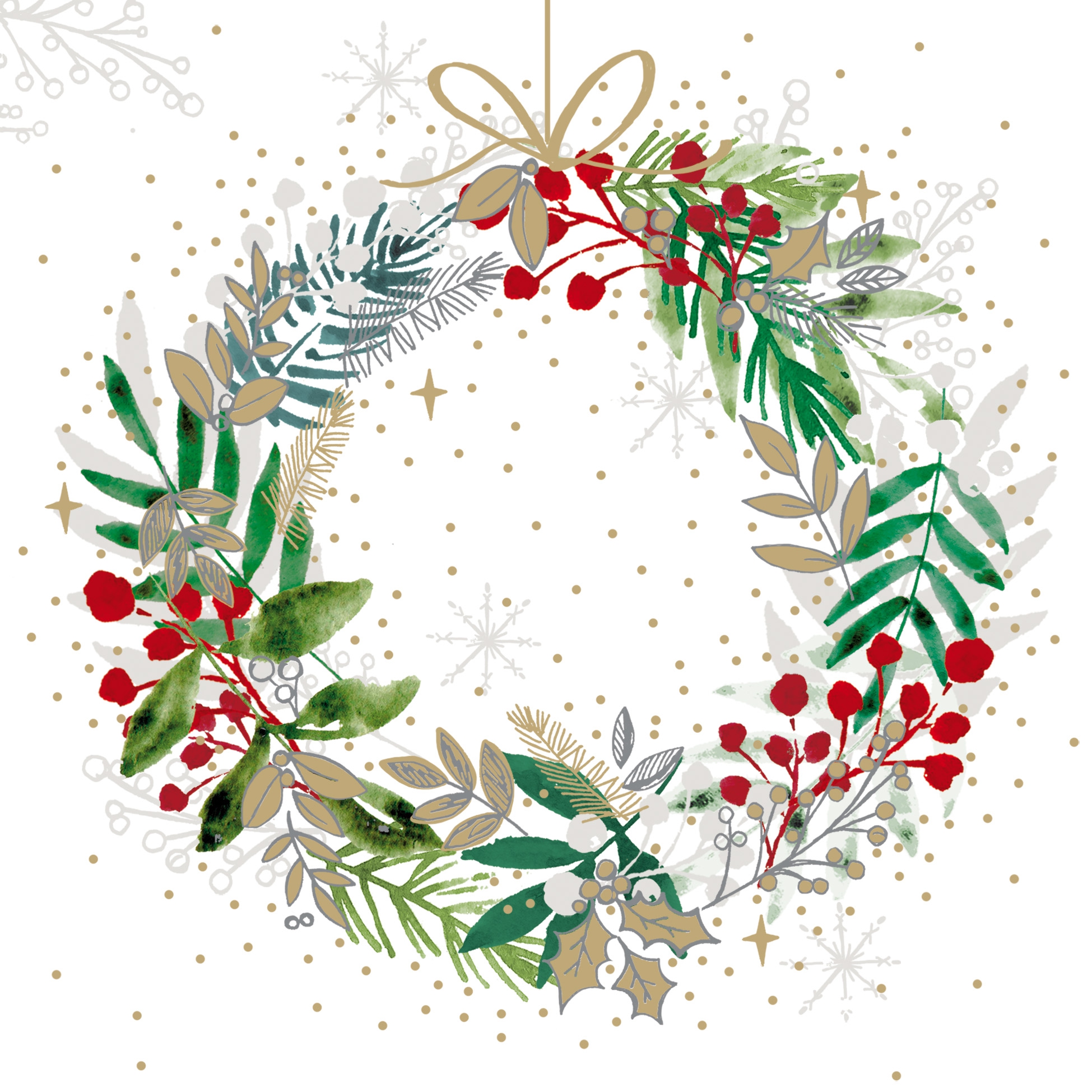 Guardanapos 25x25 cm - Festive Wreath Napkin 25x25