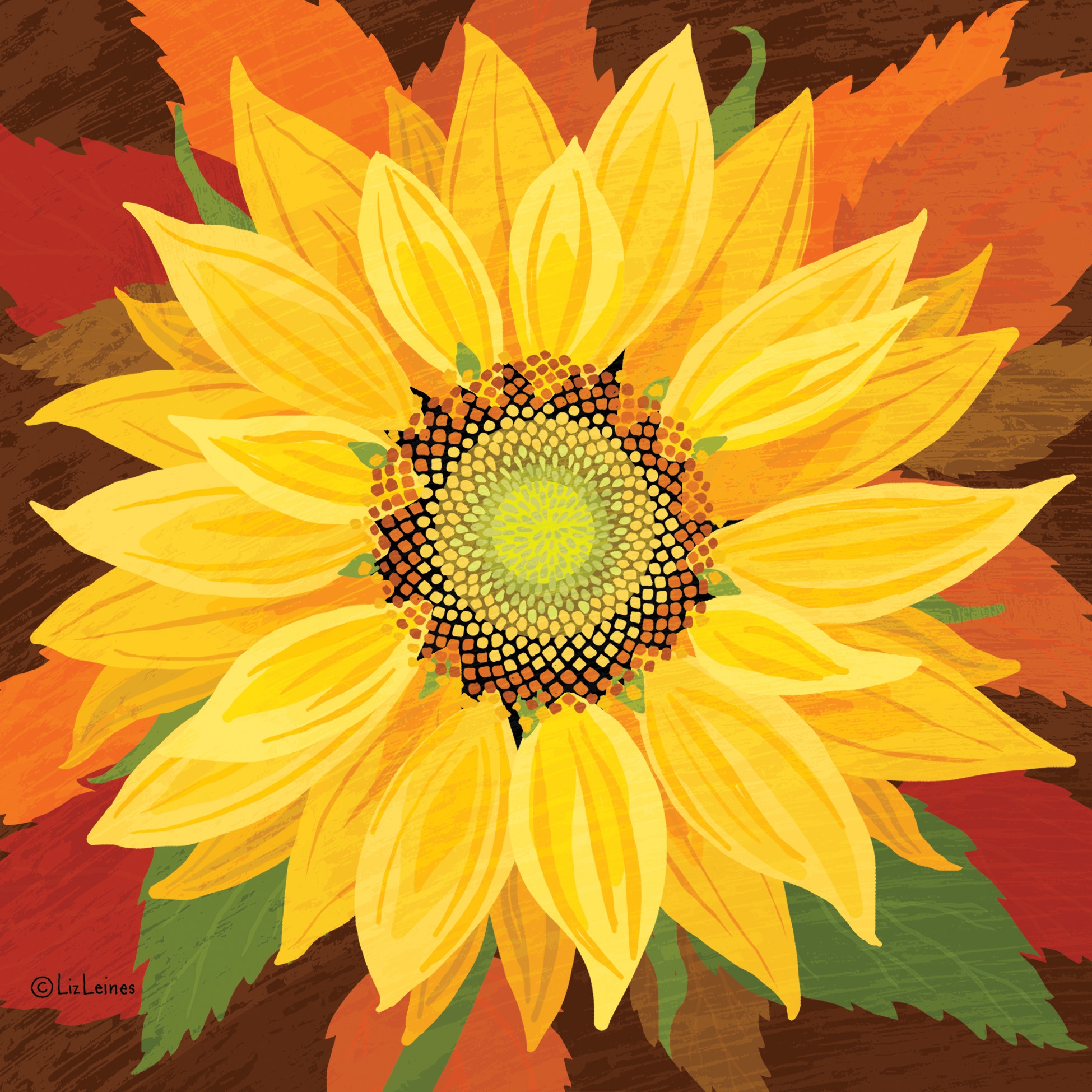Servilletas 25x25 cm - October Sunflower Napkin, Girasoles,  Flores