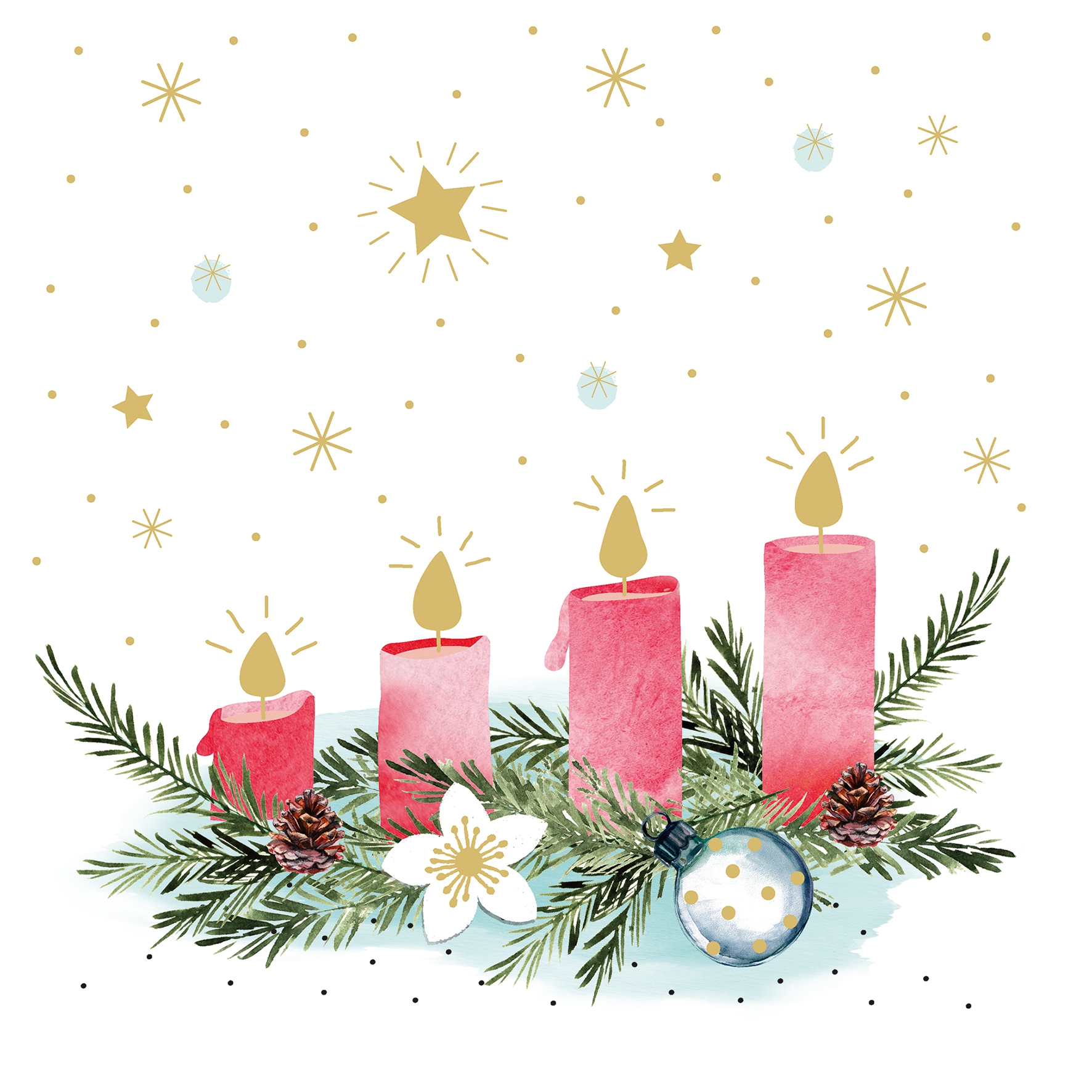 Servietten 33x33 cm - Advent Napkin