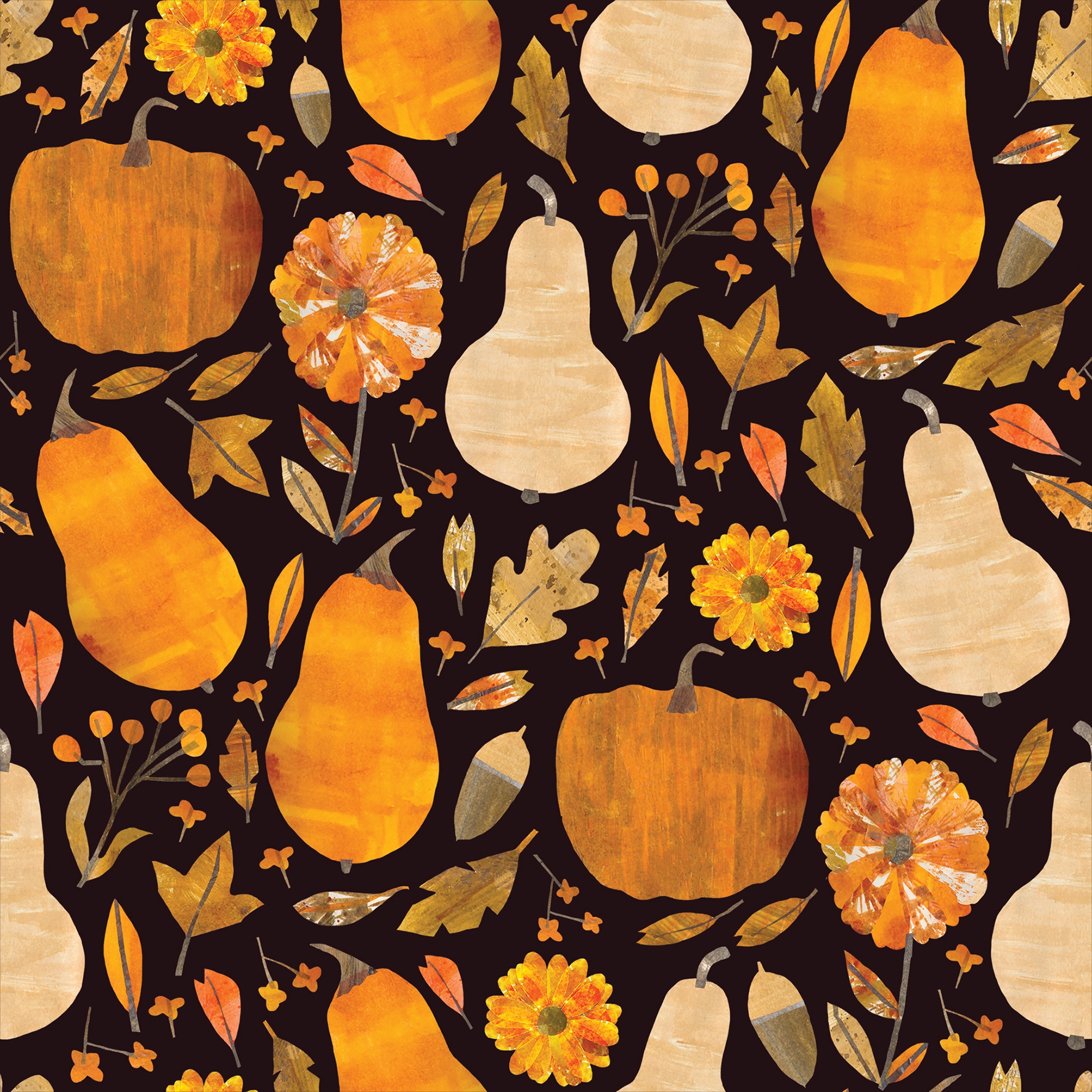 Serwetki 33x33 cm - Pumpkin Party Napkin, ?o??dzie,  Li?cie,  Kwiaty,  Dynie,  Li?cie,  Warzywa