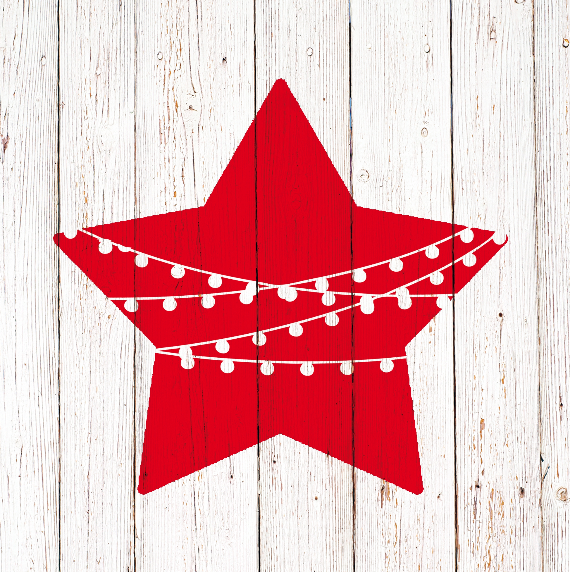 Servietten 33x33 cm - Chalet Deco Star, Sterne Servietten 33x33 cm - Chalet Deco Star