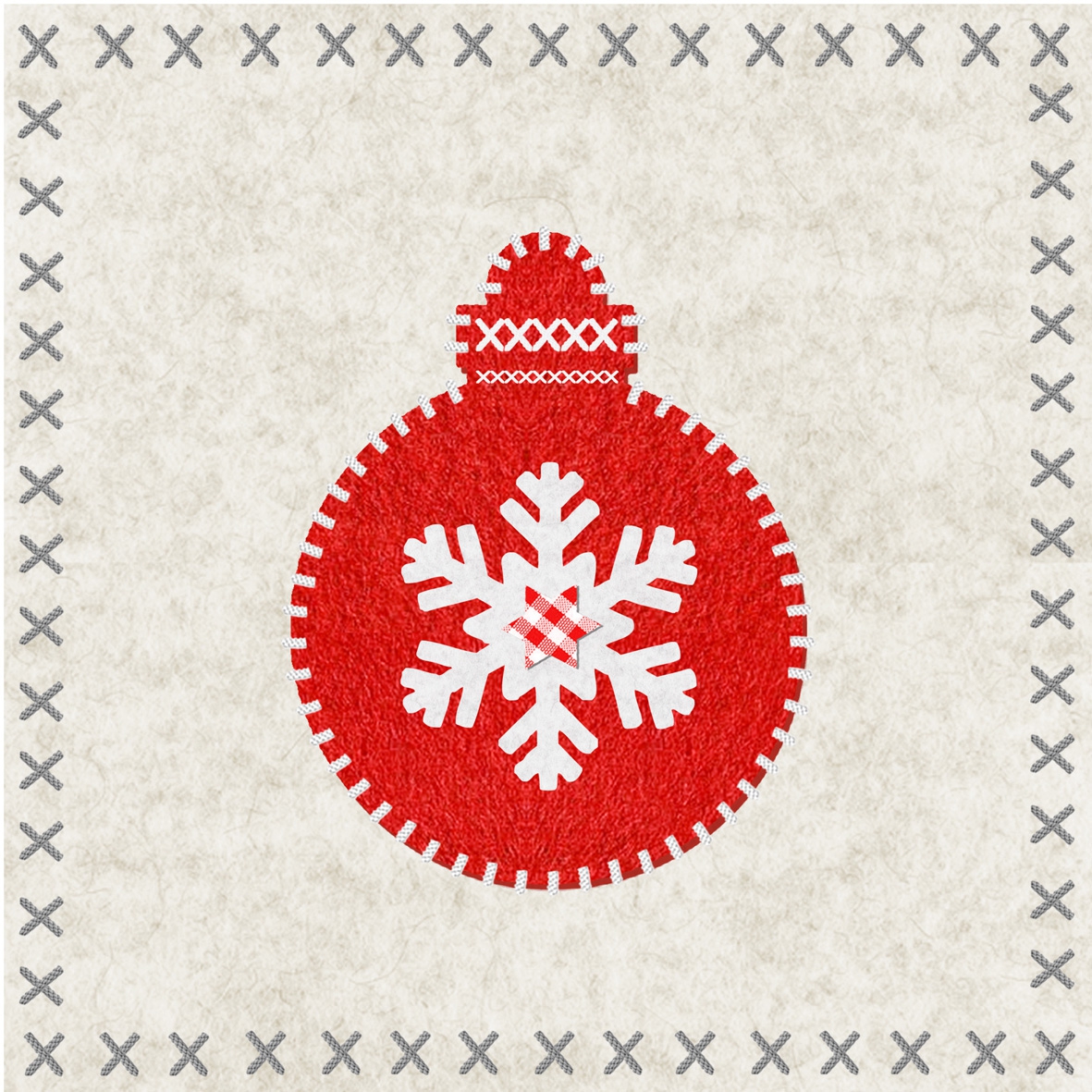 Servietten 33x33 cm - Felt Ornament, Kugeln, Schneeflocken, Baumschmuck, Kristalle Servietten 33x33 cm - Felt Ornament