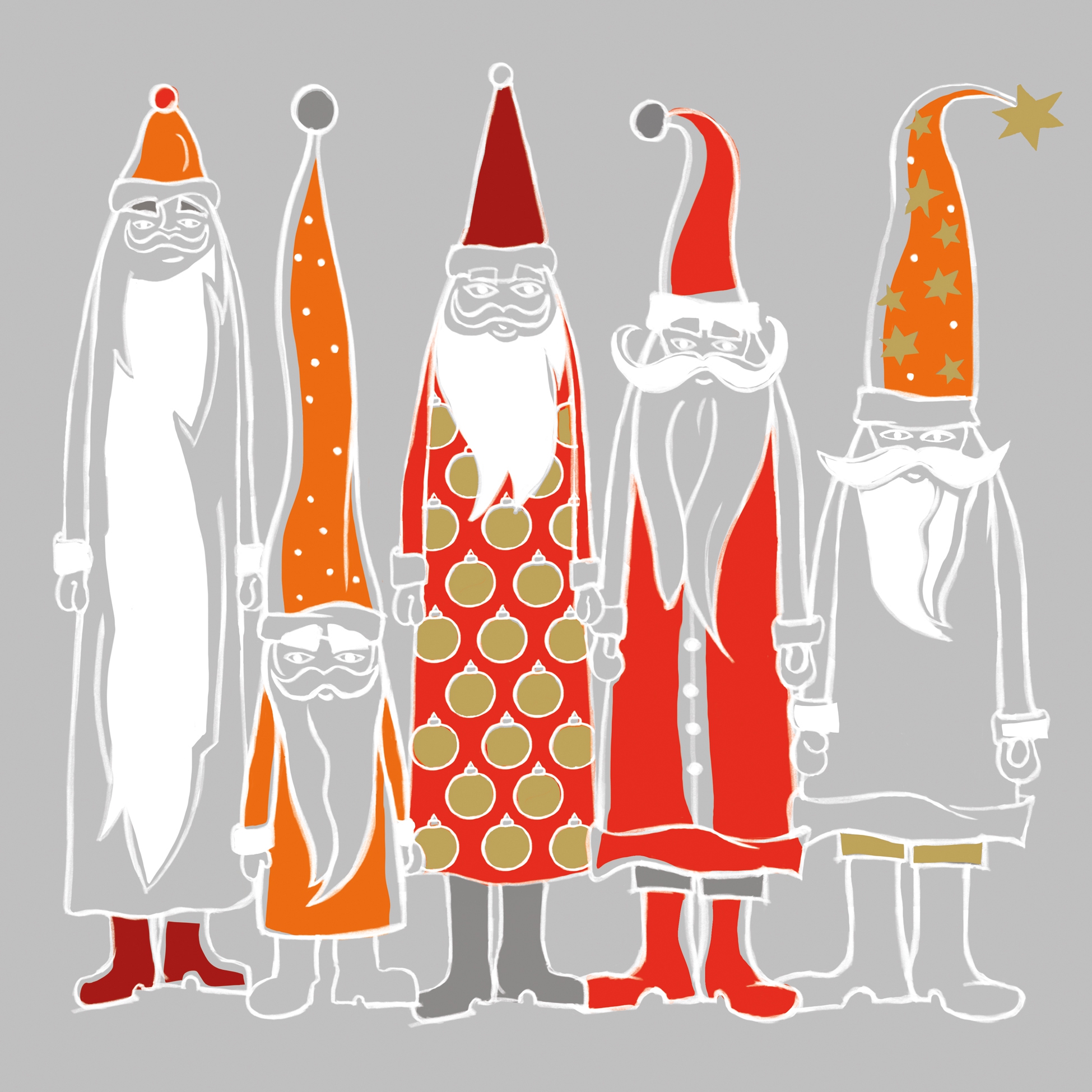 Servilletas 33x33 cm - Santas in Style silver