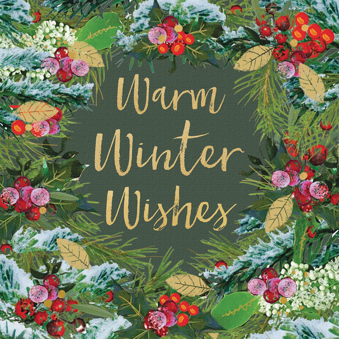 Guardanapos 33x33 cm - Winter Wishes 33x33 cm, coroa, fontes Guardanapos 33x33 cm - Winter Wishes 33x33 cm