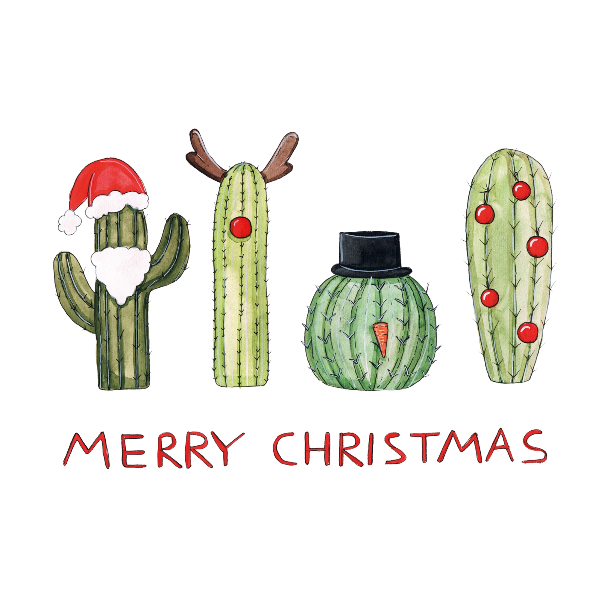 Servietten 33x33 cm - Christmas Cactus Napkin 33x33