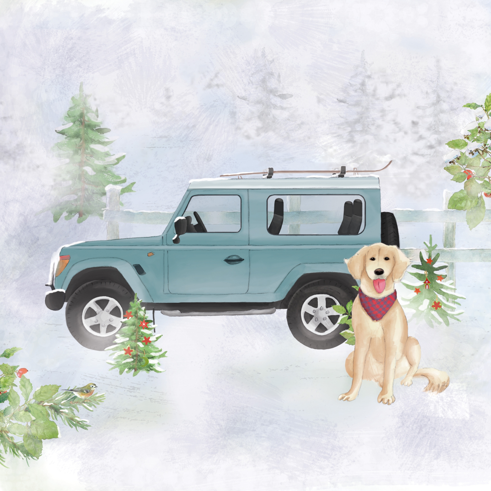餐巾33x33厘米 - Holiday Jeep Napkin 33x33