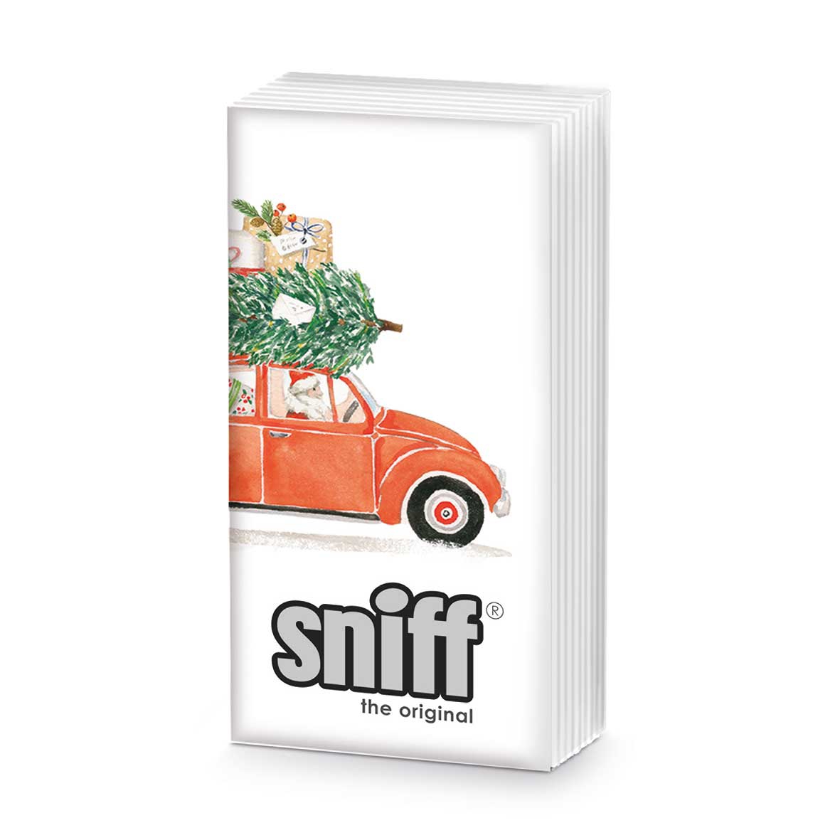 Pañuelos - Christmas Delivery Sniff, Coche,  Abeto,  Regalos,  Árbol de Navidad,  Árbol de Navidad