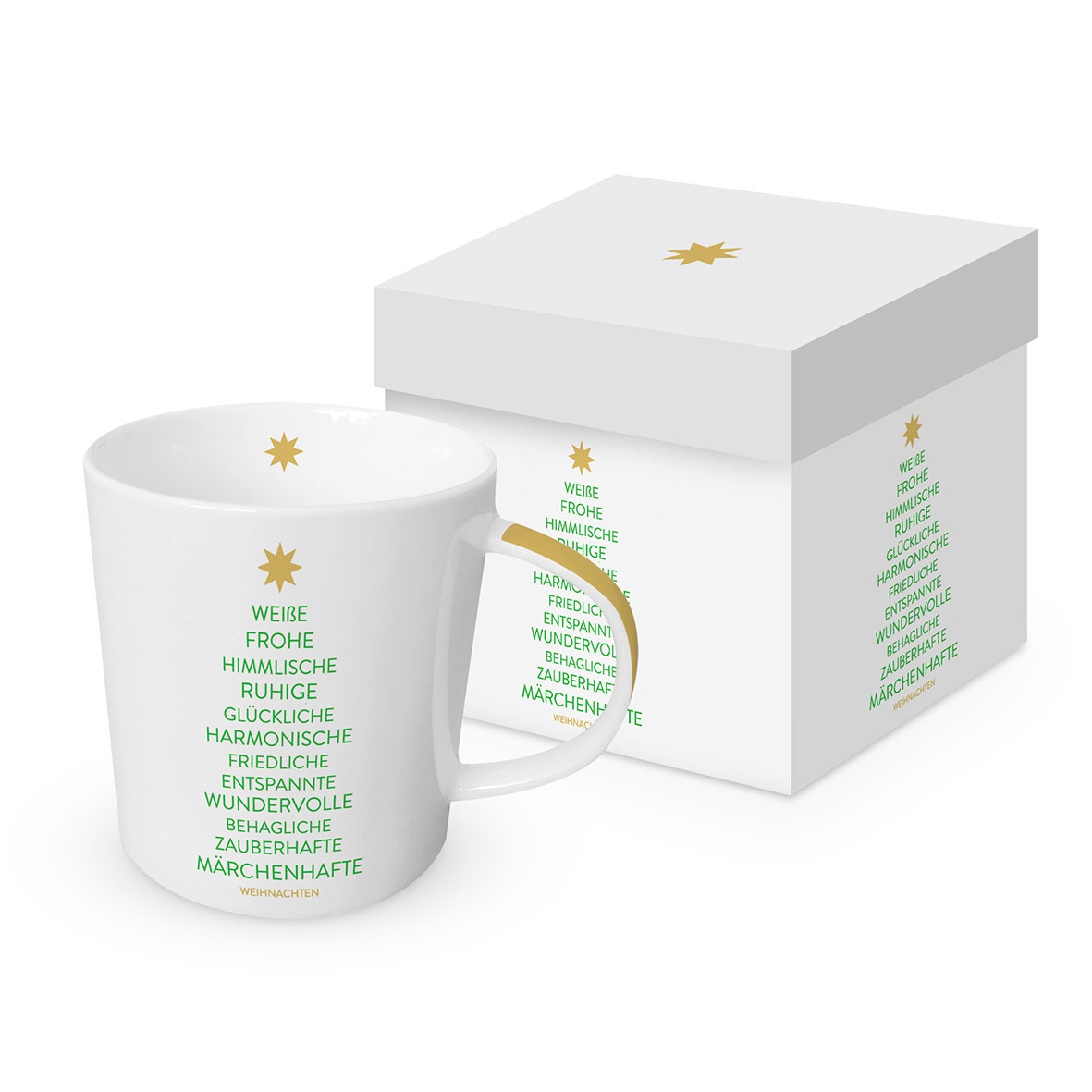 Tazza da caffè Tazza di tendenza - Märchenhafte Weihnachten, Abete,  Albero di Natale,  Stelle,  Buon Natale,  Dire