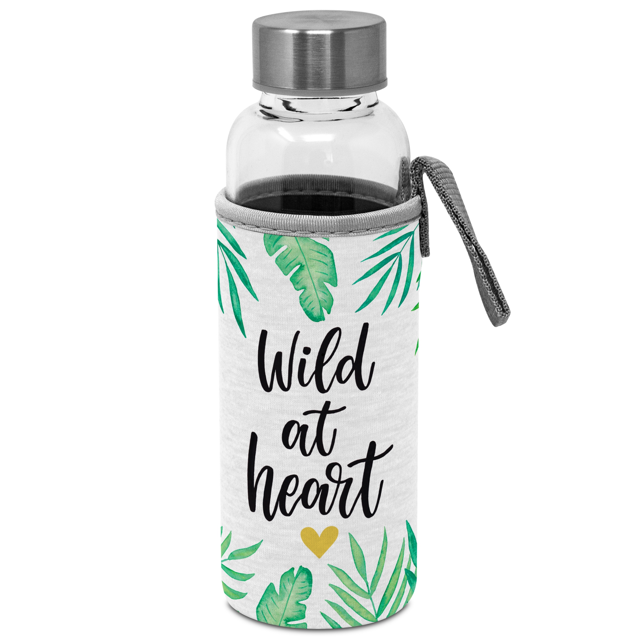 Message in a Bottle - Glass Bottle with protection sleeve Wild at heart