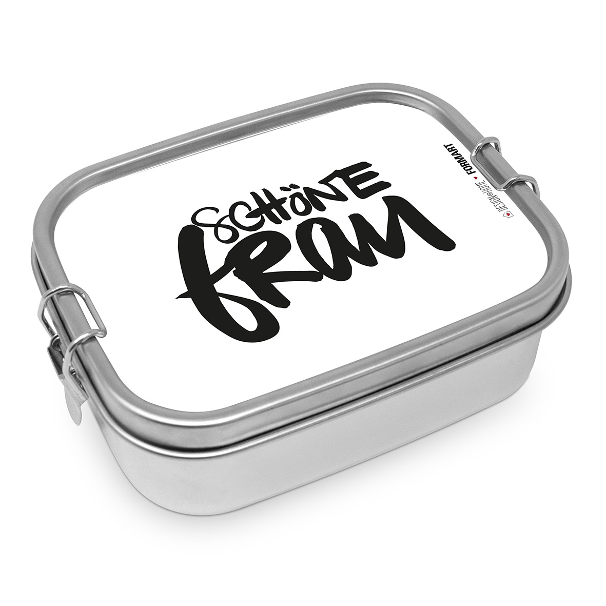 Edelstahl Brotdose - Schöne Frau Steel Lunch Box, Brotdose,  Dose,  Spruch,  weiß,  schwarz