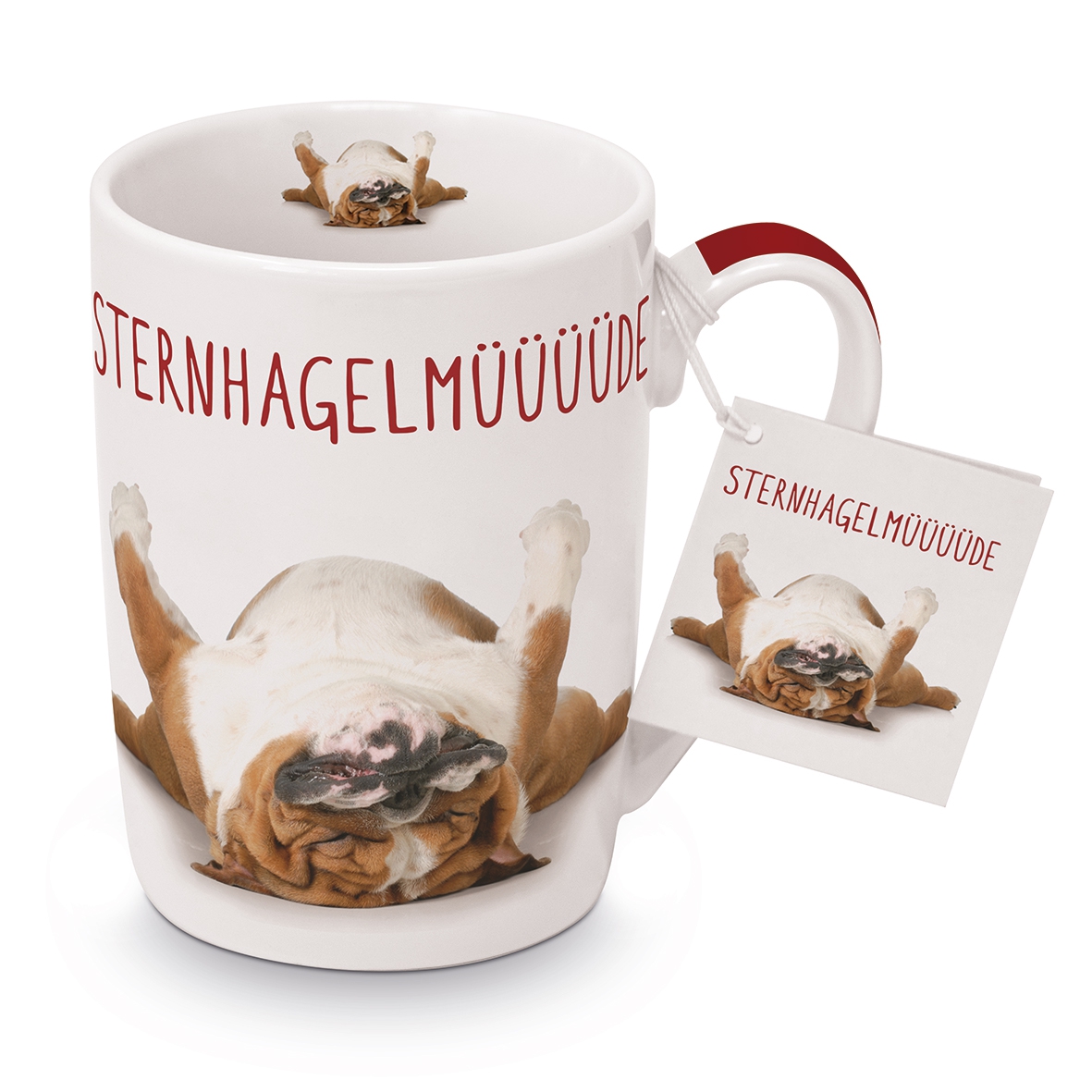 Porcelain Cup - Sternhagel Müde, cups, dogs, scripts Porcelain Cup - Sternhagel Müde