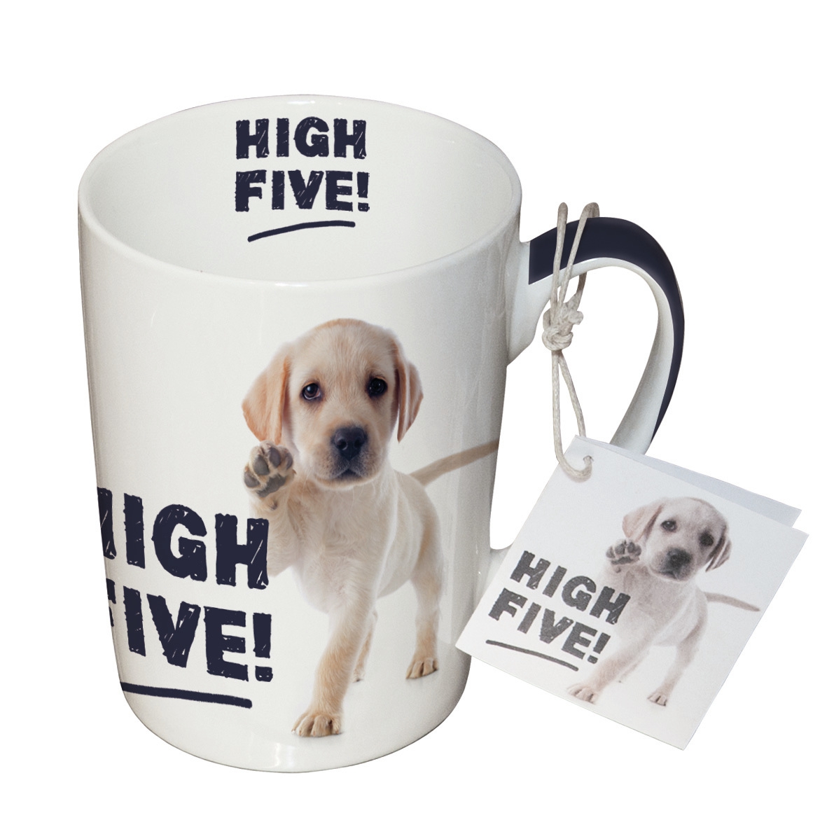 Porcelain Cup - Becher High Five, cups, scripts, dogs Porcelain Cup - Becher High Five